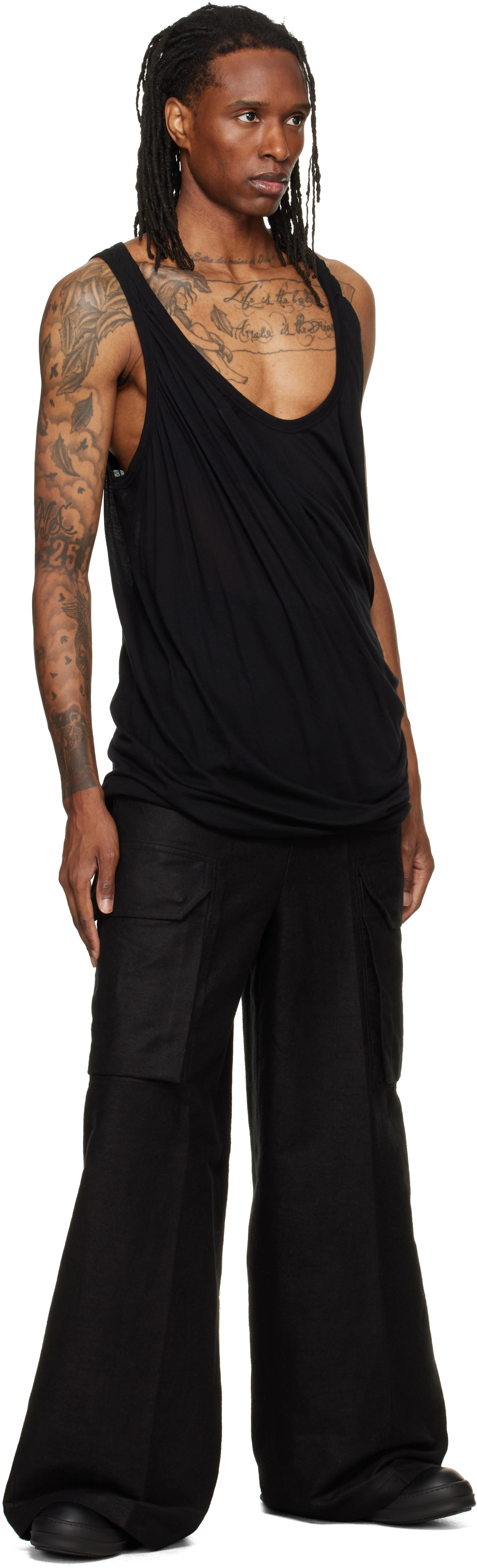 Rick Owens: ブラック Tower Mastodon Firbanks カーゴパンツ | SSENSE