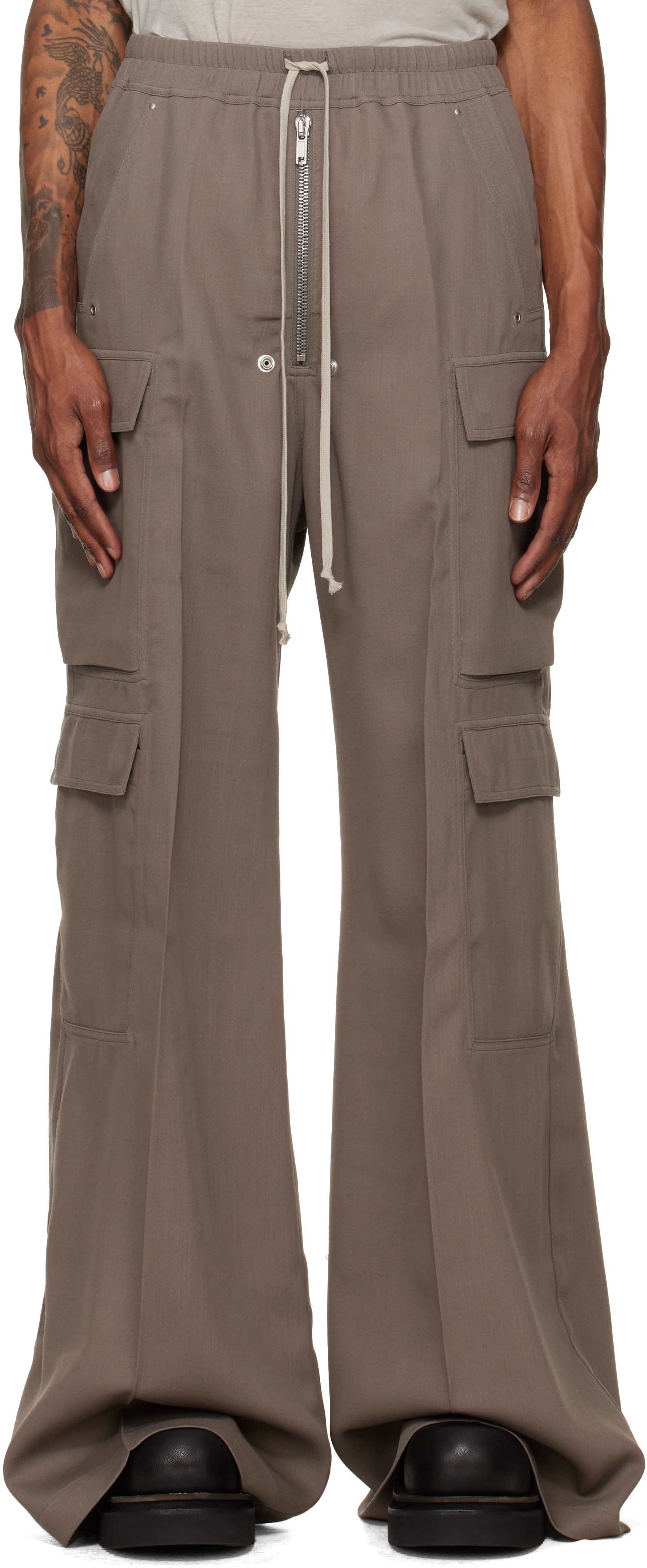 Rick Owens - Gray Tower Cargobelas Cargo Pants