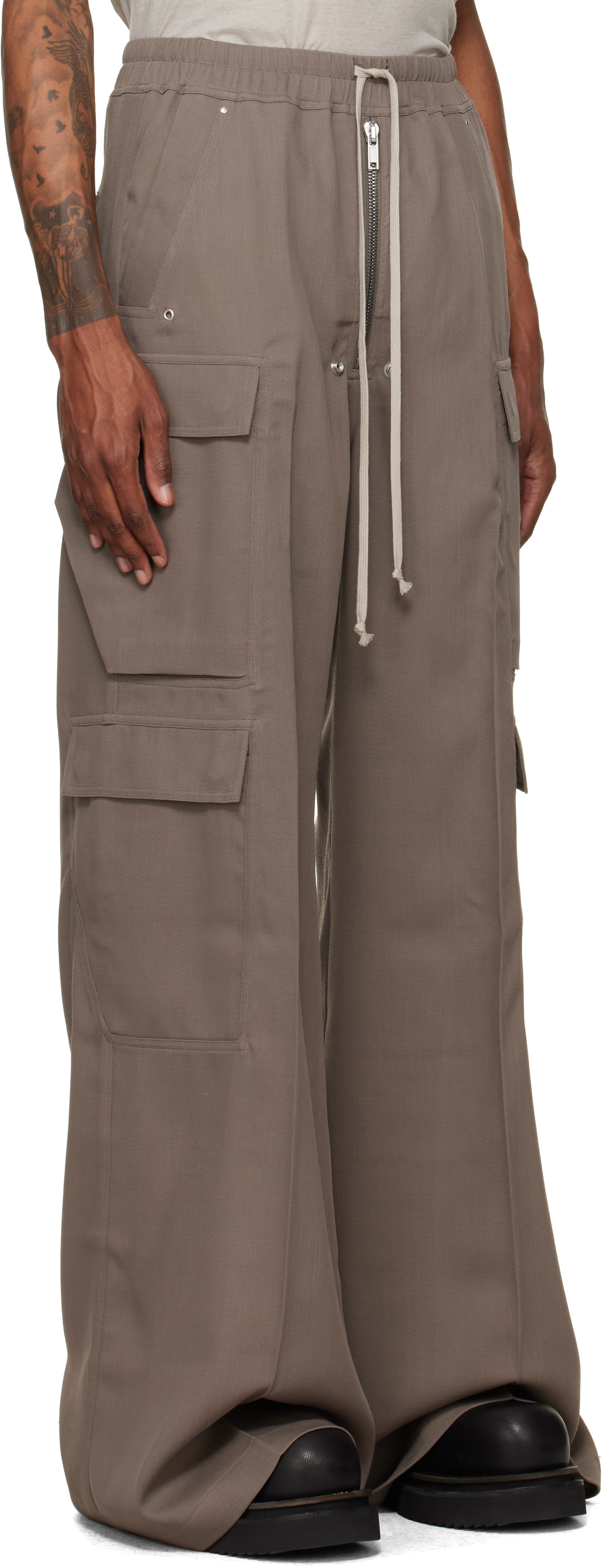 Rick Owens - Gray Tower Cargobelas Cargo Pants