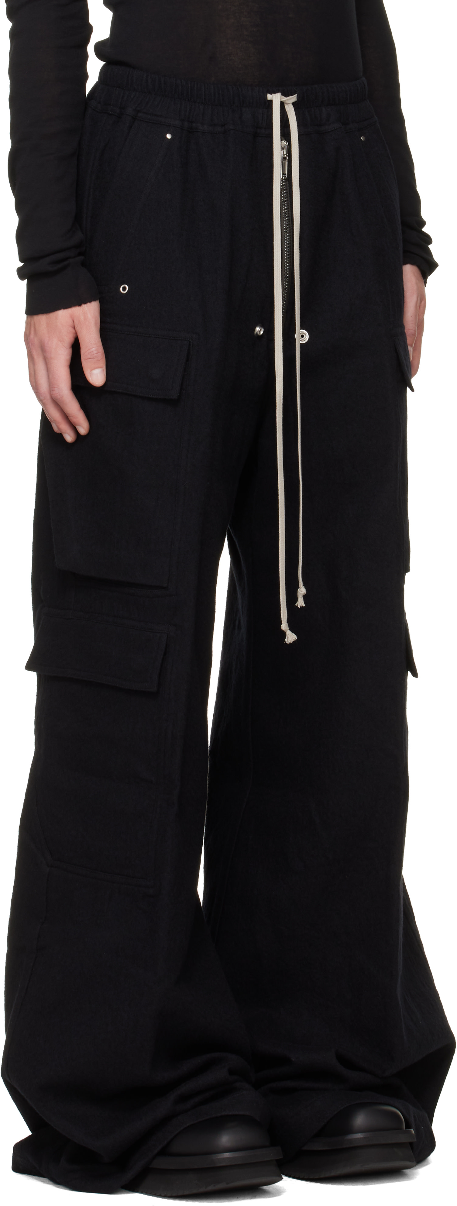 Rick Owens: Black Tower Cargobelas Cargo Pants | SSENSE