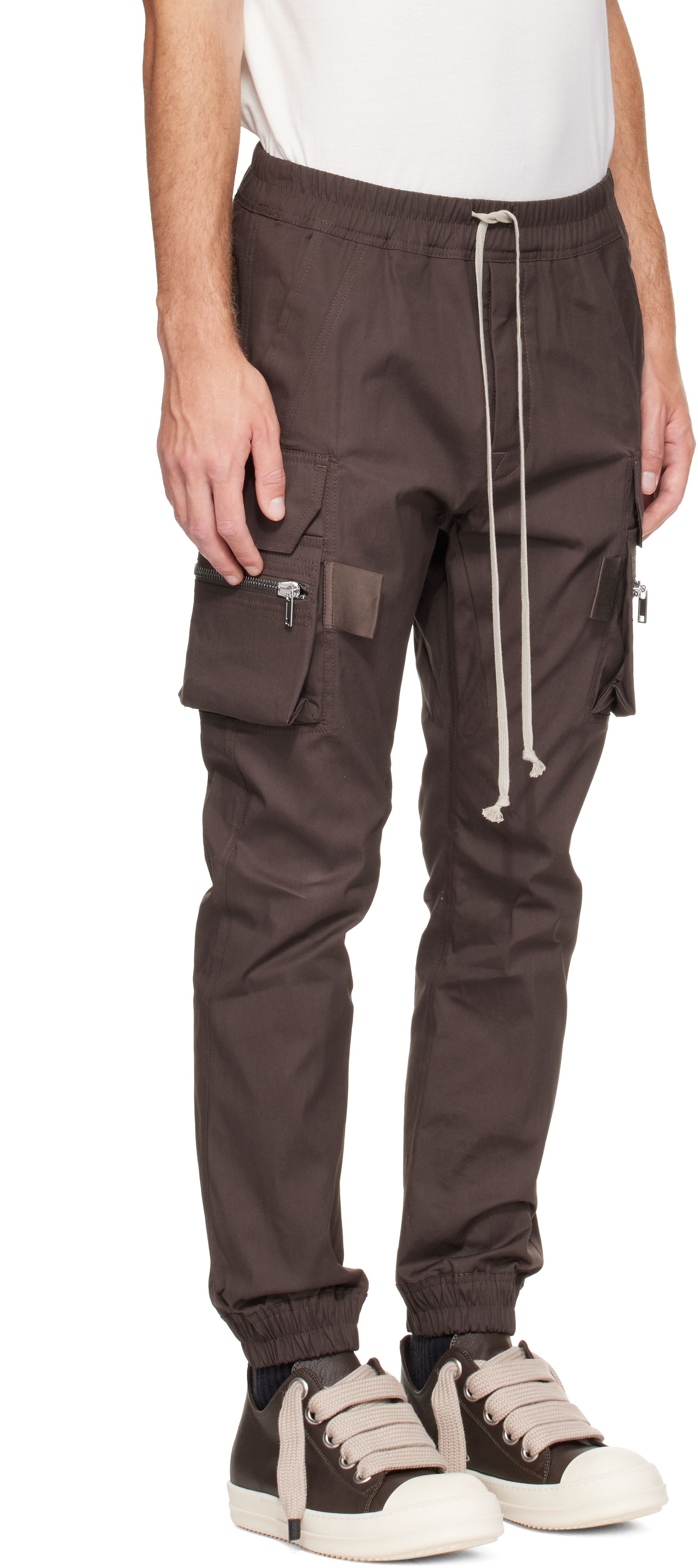 Rick Owens: ブラウン Tower Heavy Cotton Poplin Mastodon カーゴ