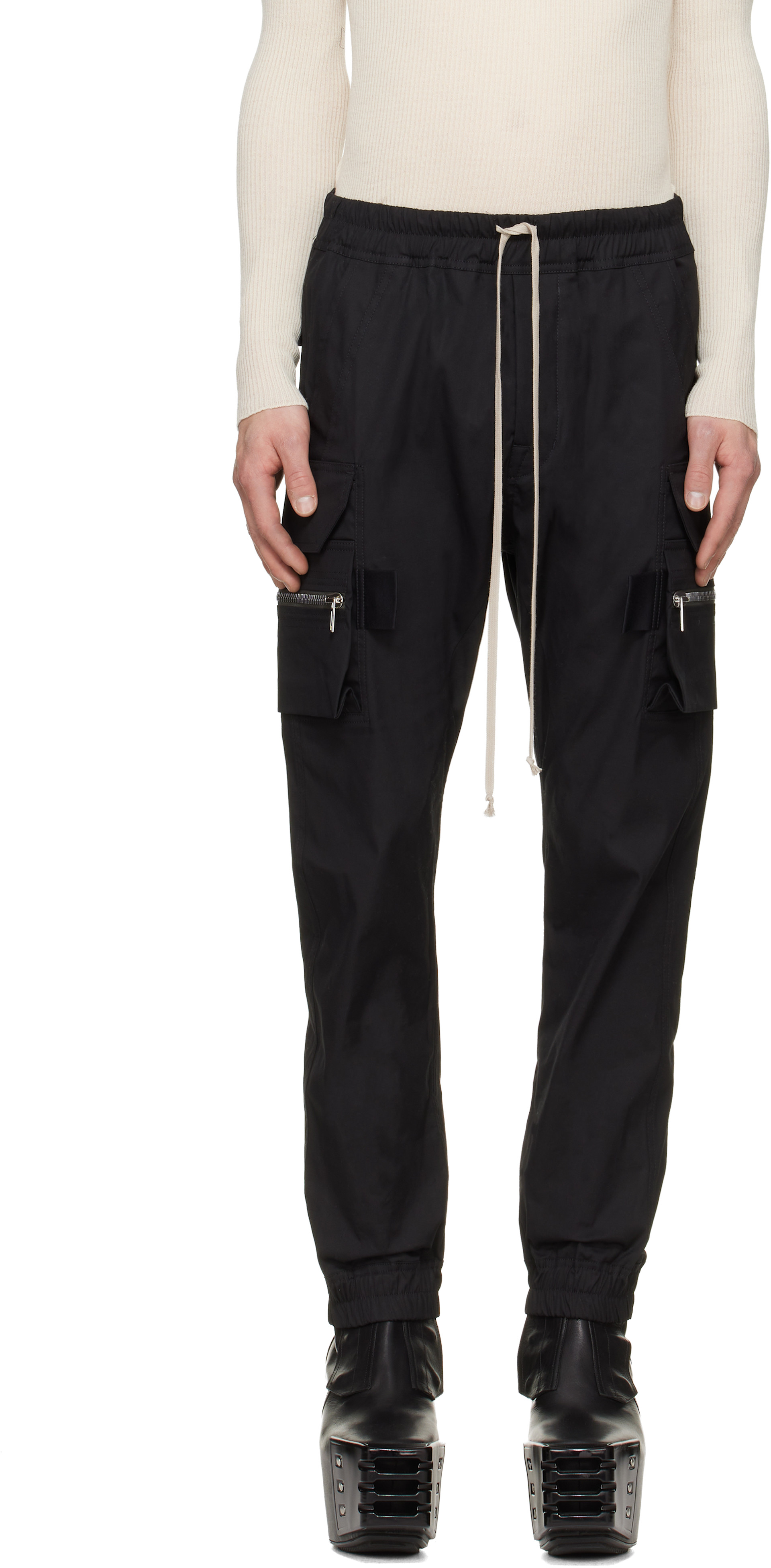 Rick Owens - ブラック Tower Mastodon カーゴパンツ