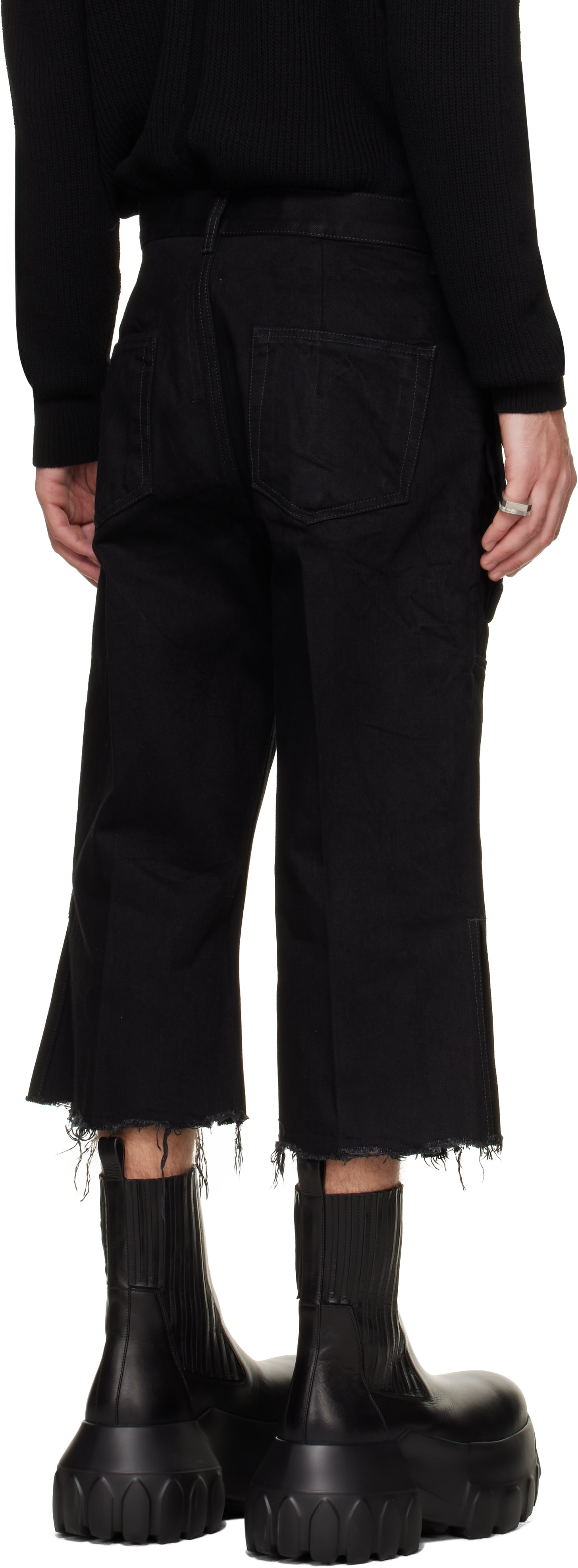 Rick Owens - Black Tower Bolan Cutoff Cargo Pants