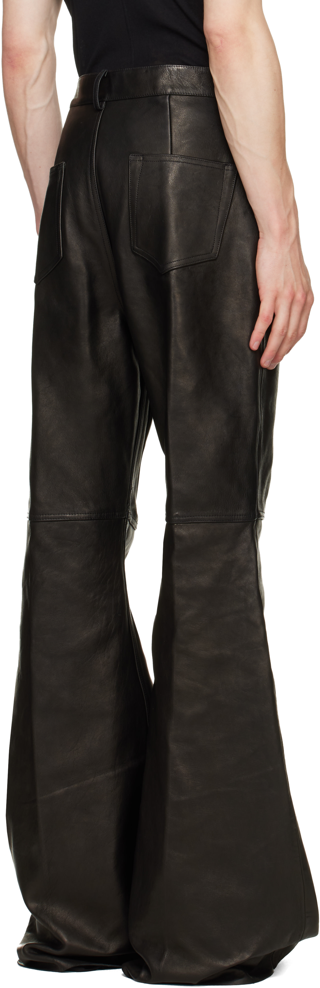 Rick Owens - ブラック Temple Bolan ブーツカット レザーパンツ