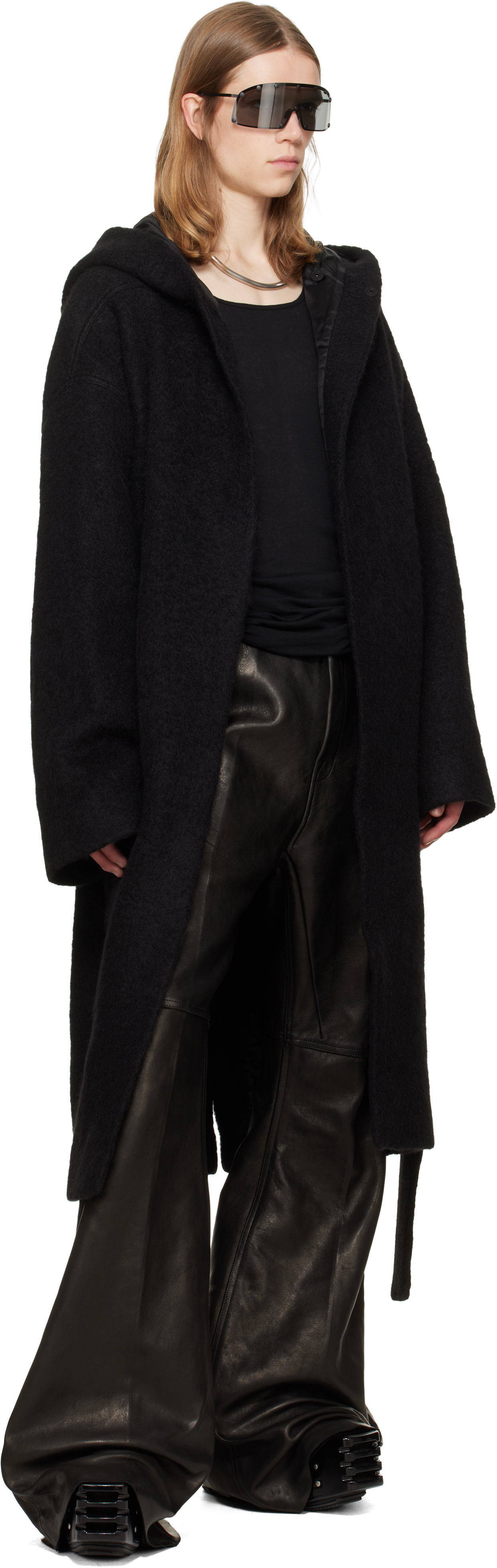 Rick Owens - ブラック Temple Bolan ブーツカット レザーパンツ