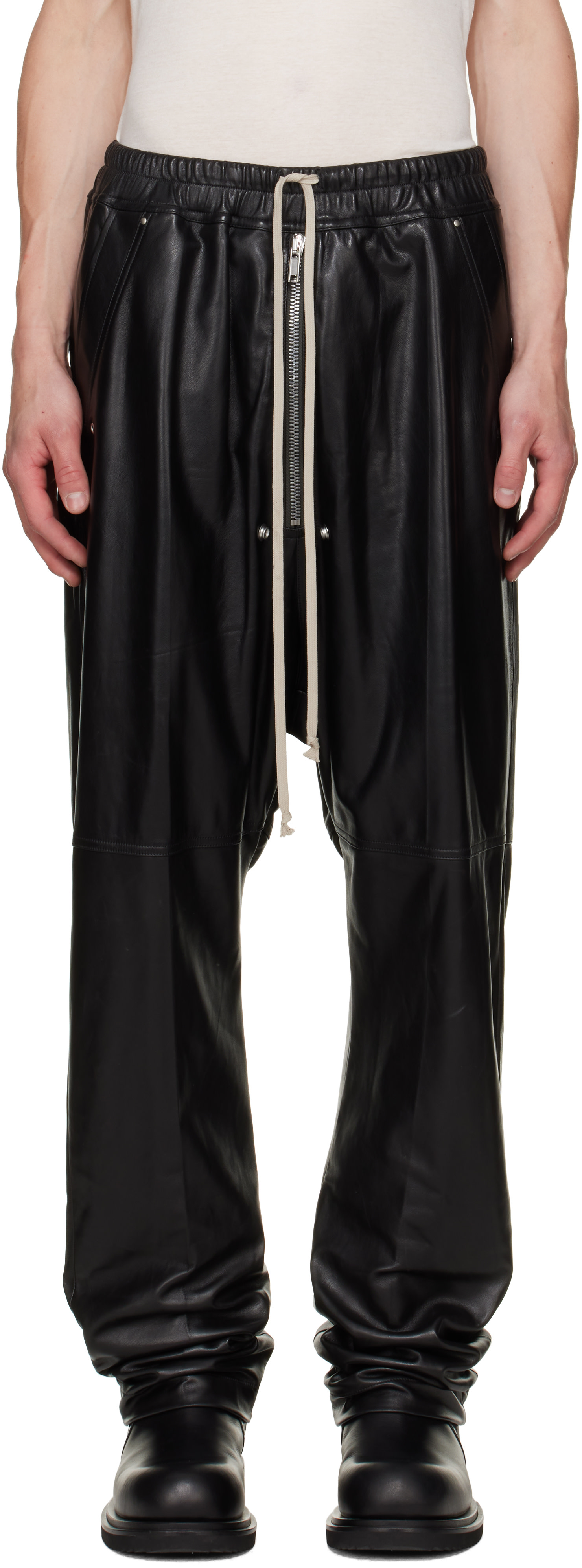 Rick Owens - ブラック Tower Bela レザーパンツ