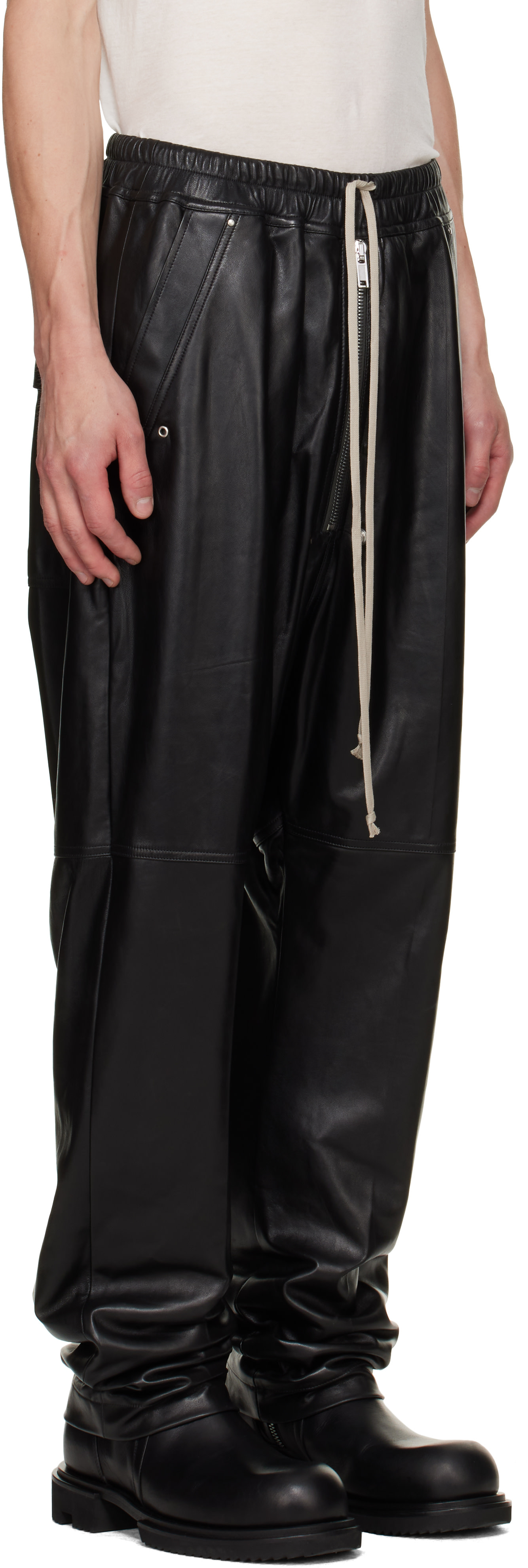 Rick Owens - ブラック Tower Bela レザーパンツ