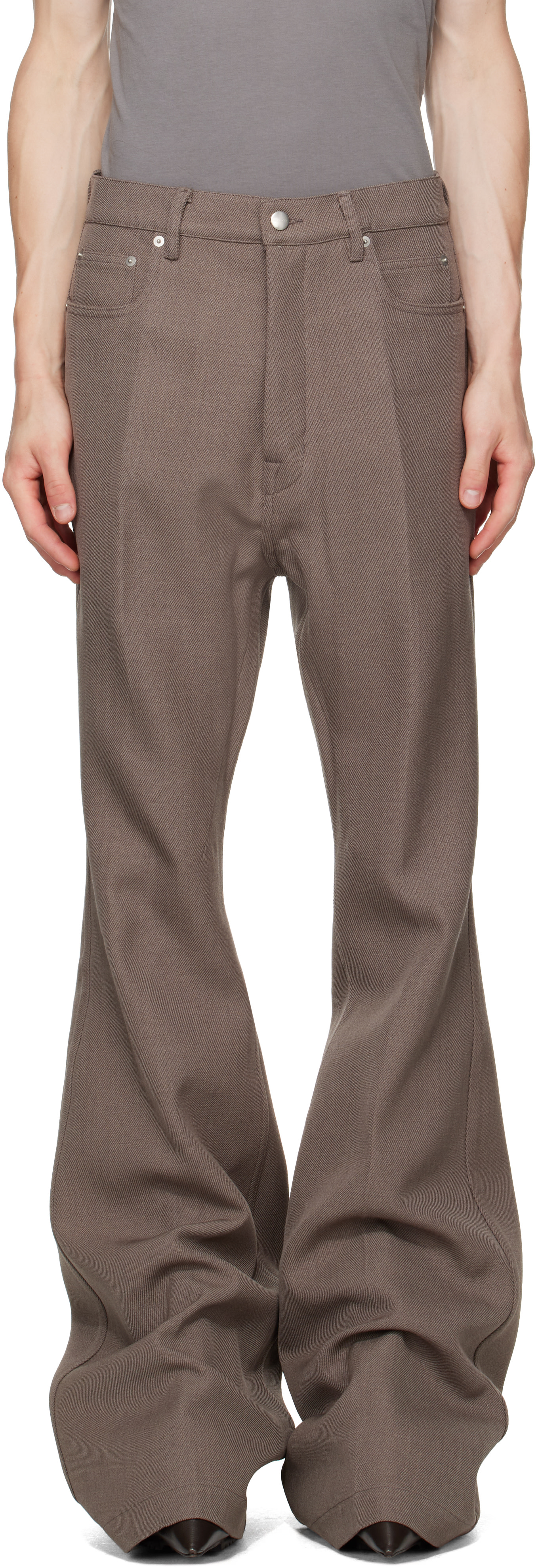 Rick Owens - Gray Tower Bolan Bootcut Trousers
