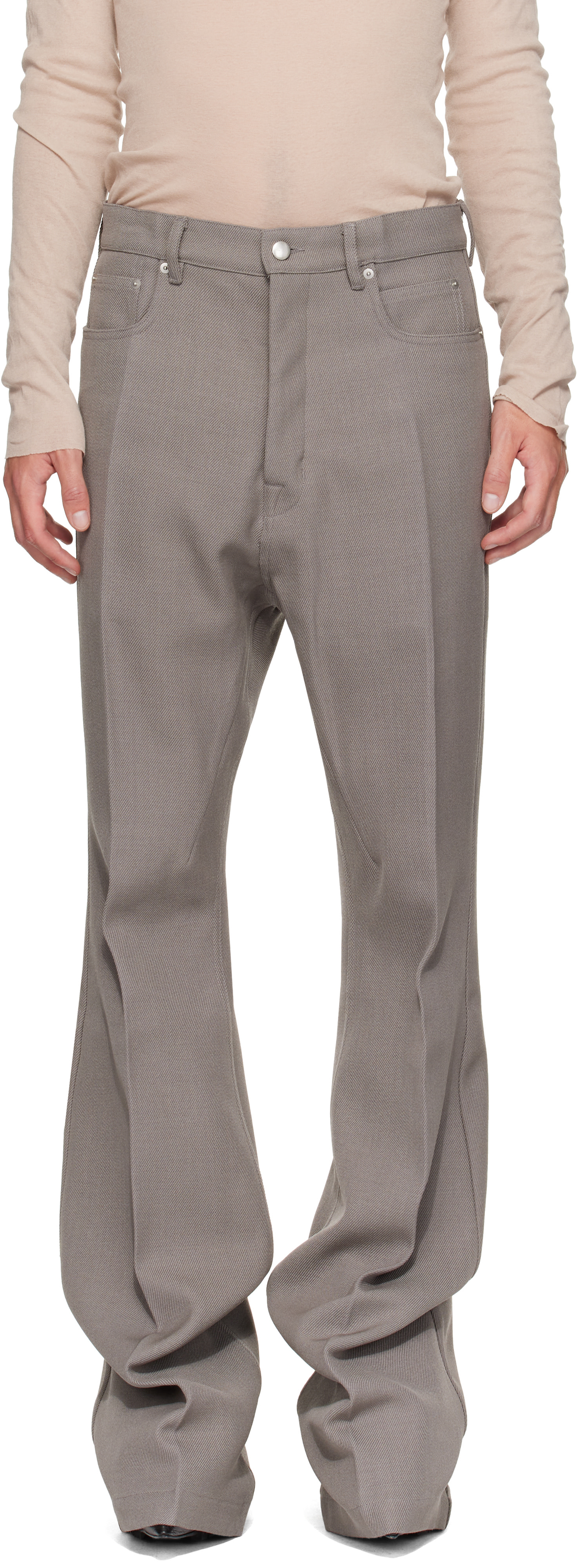 Rick Owens - Gray Tower Bolan Bootcut Trousers