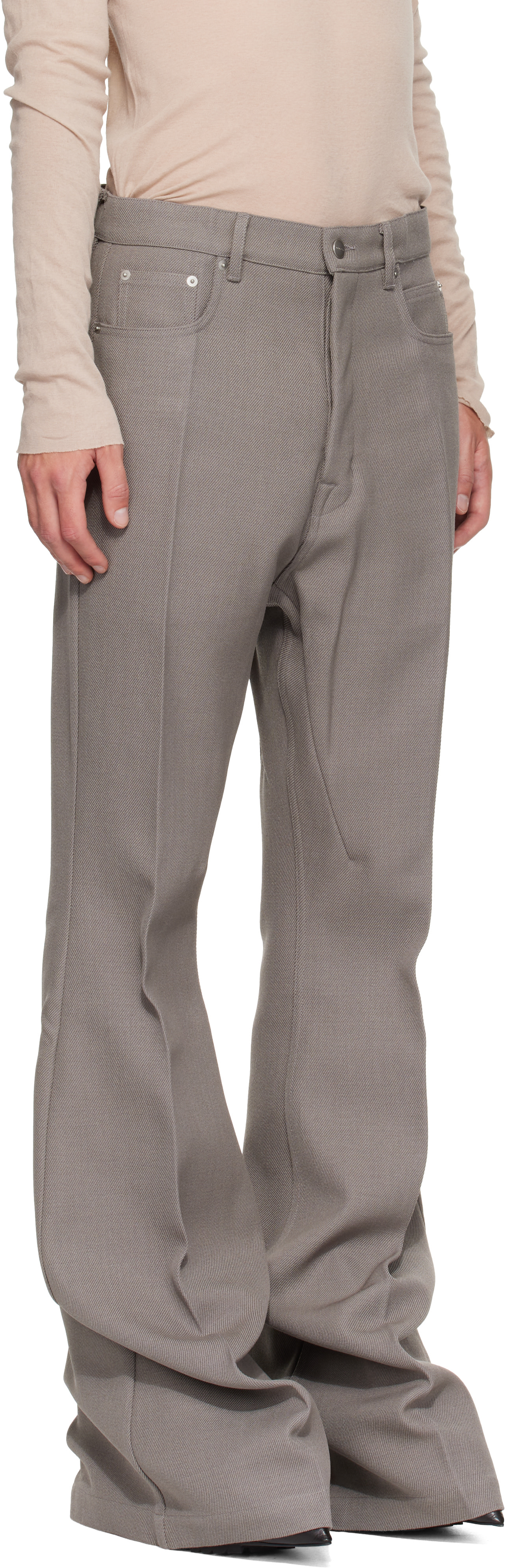 Rick Owens - Gray Tower Bolan Bootcut Trousers