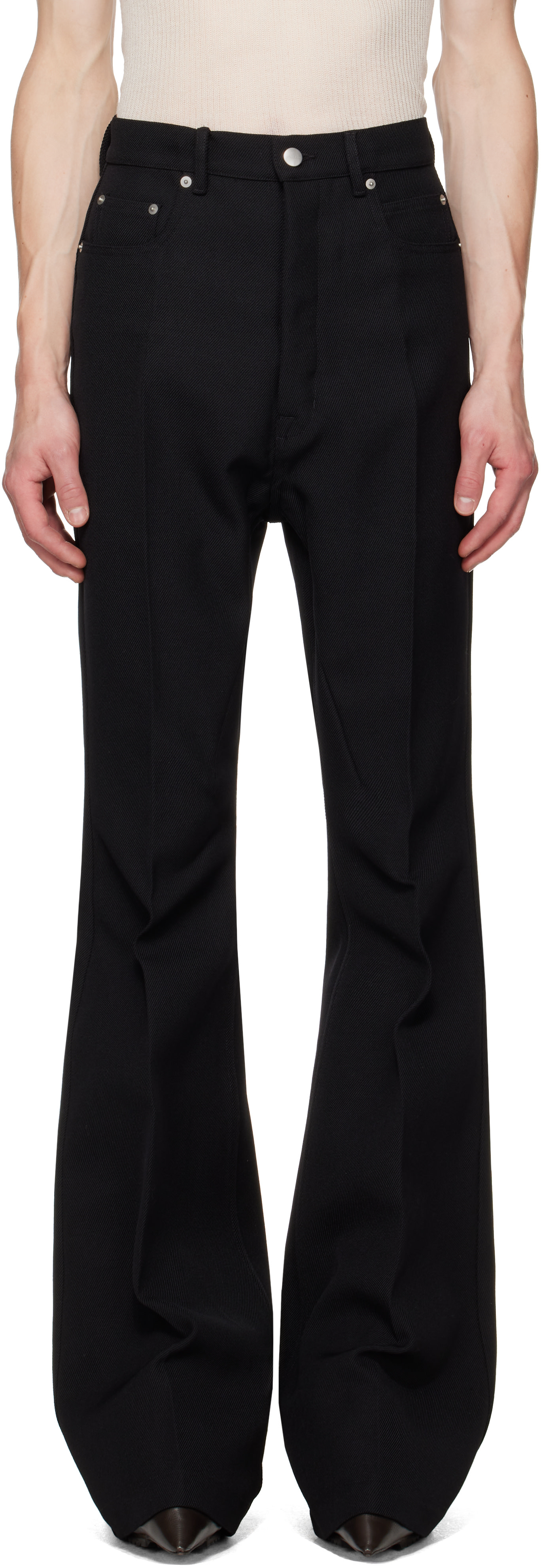 Rick Owens - Black Tower Bolan Bootcut Trousers