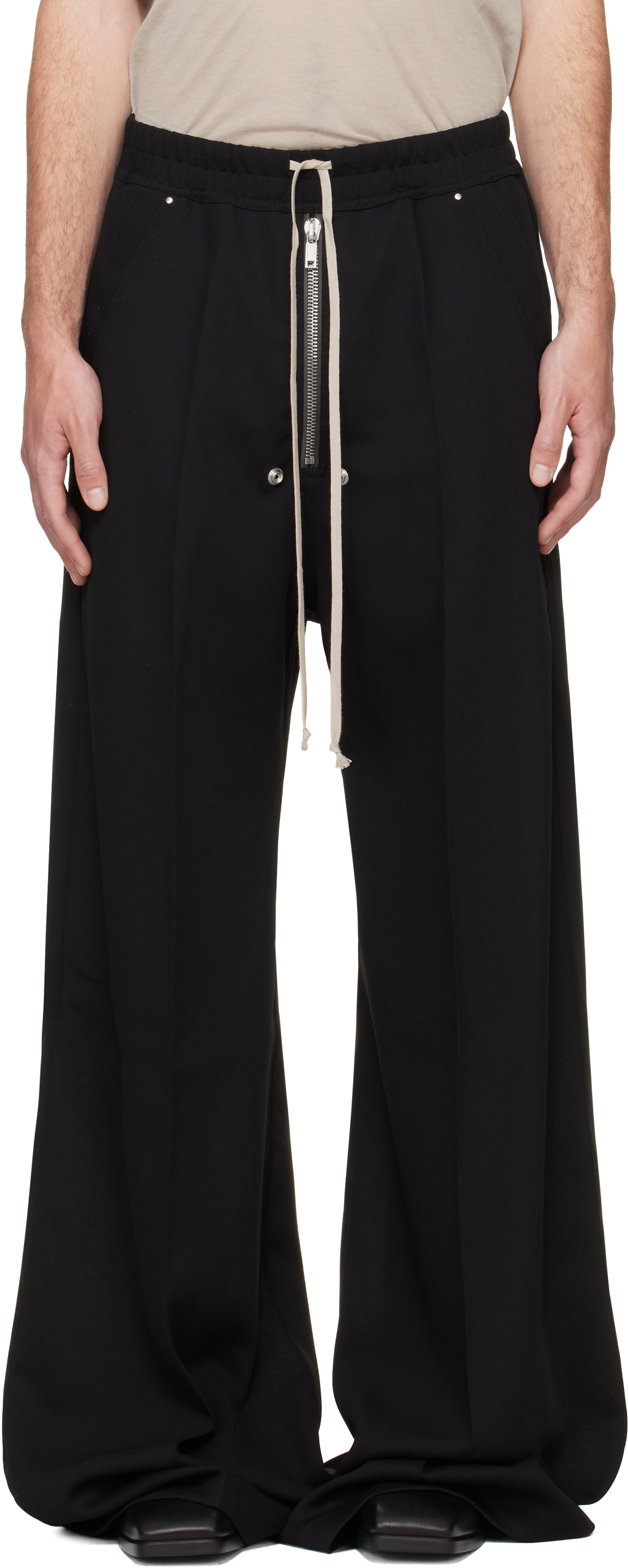 Rick Owens: Black Tower Wide Bela Trousers | SSENSE