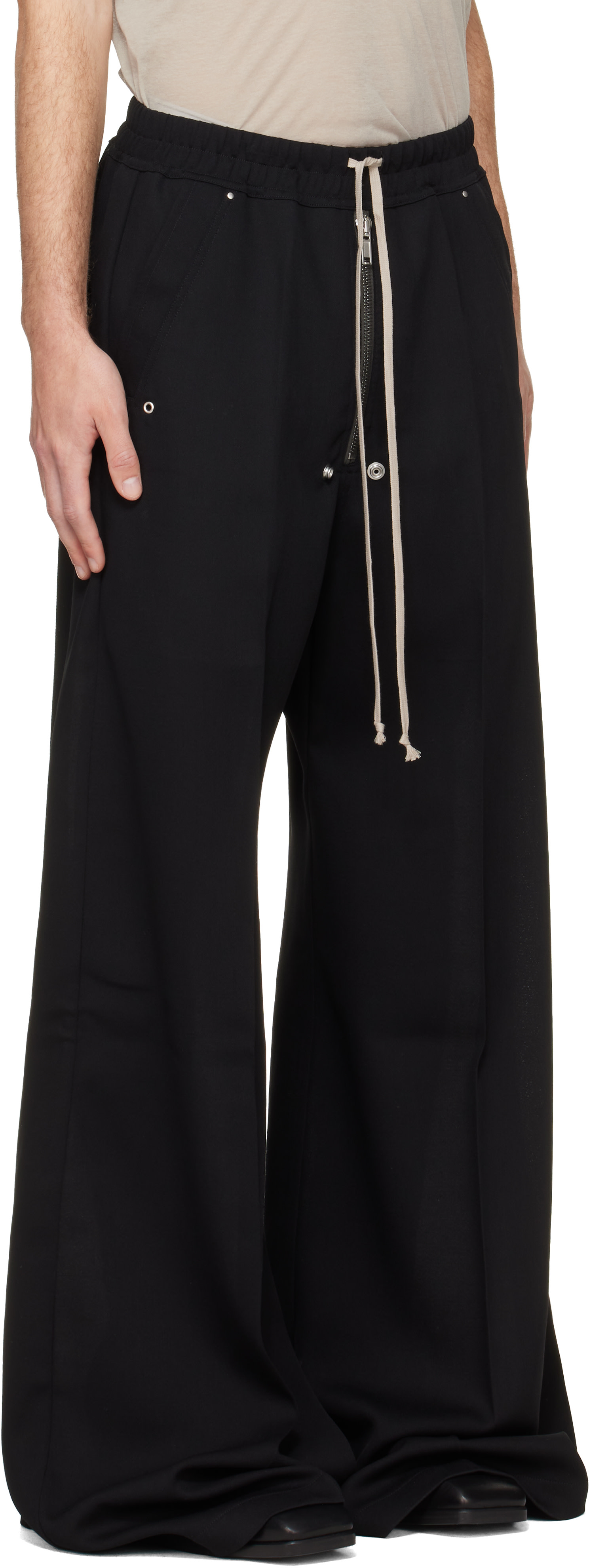 Rick Owens: Black Tower Wide Bela Trousers | SSENSE Canada