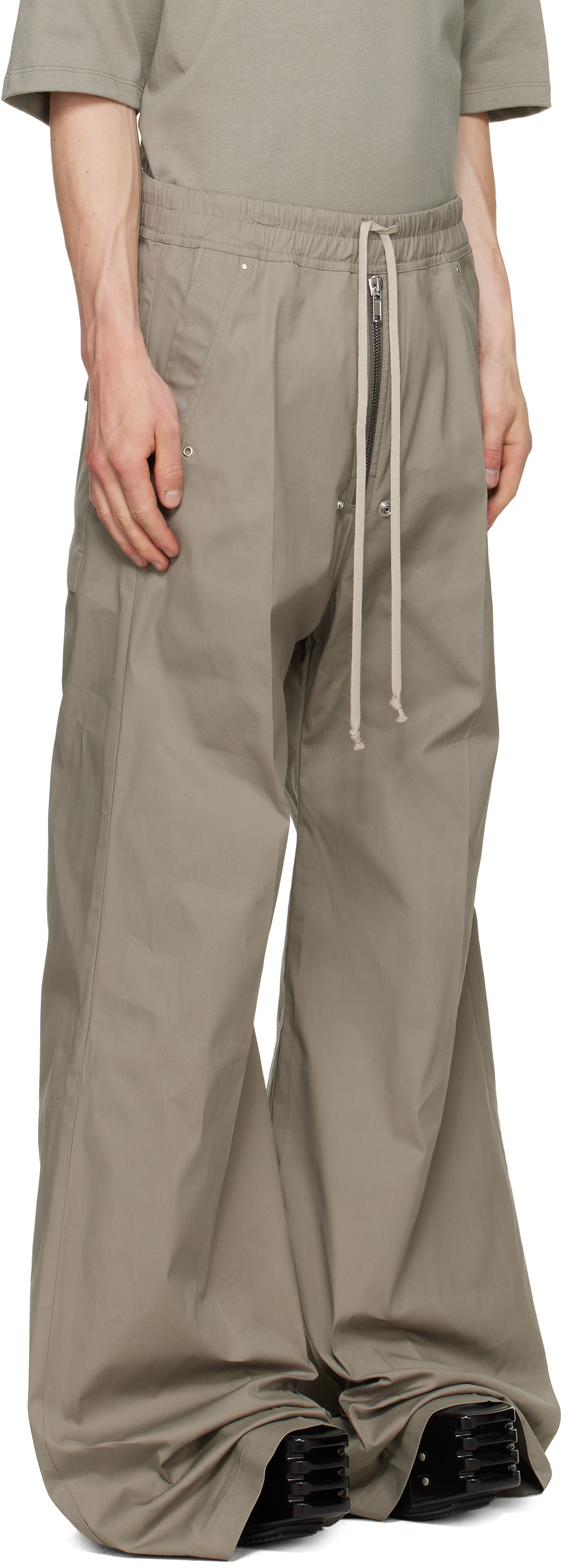 Rick Owens: Taupe Tower Wide Bela Trousers | SSENSE