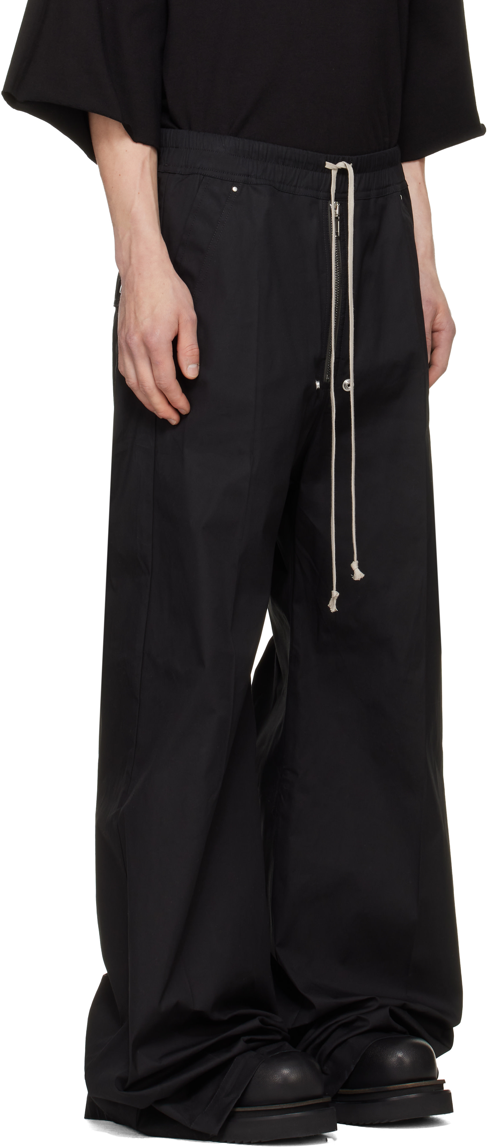 Rick Owens: Black Tower Wide Bela Trousers | SSENSE