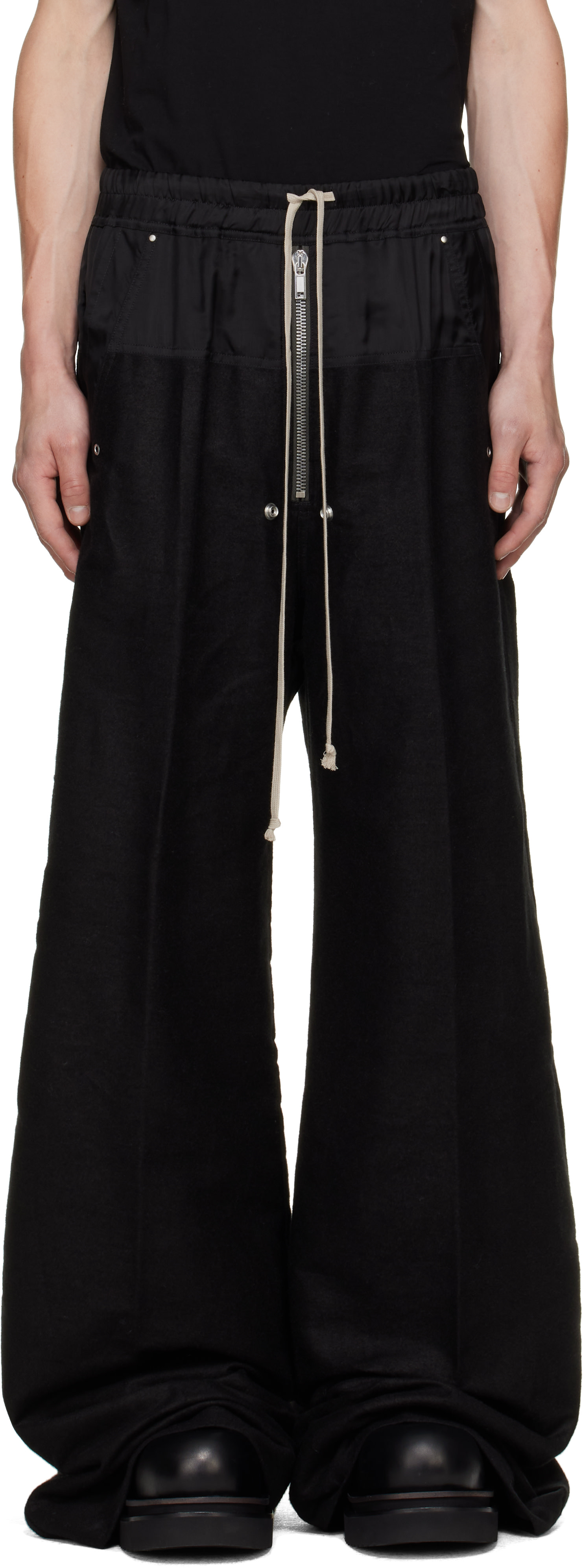 Rick Owens - 블랙 타워 와이드 벨라 슬랙스