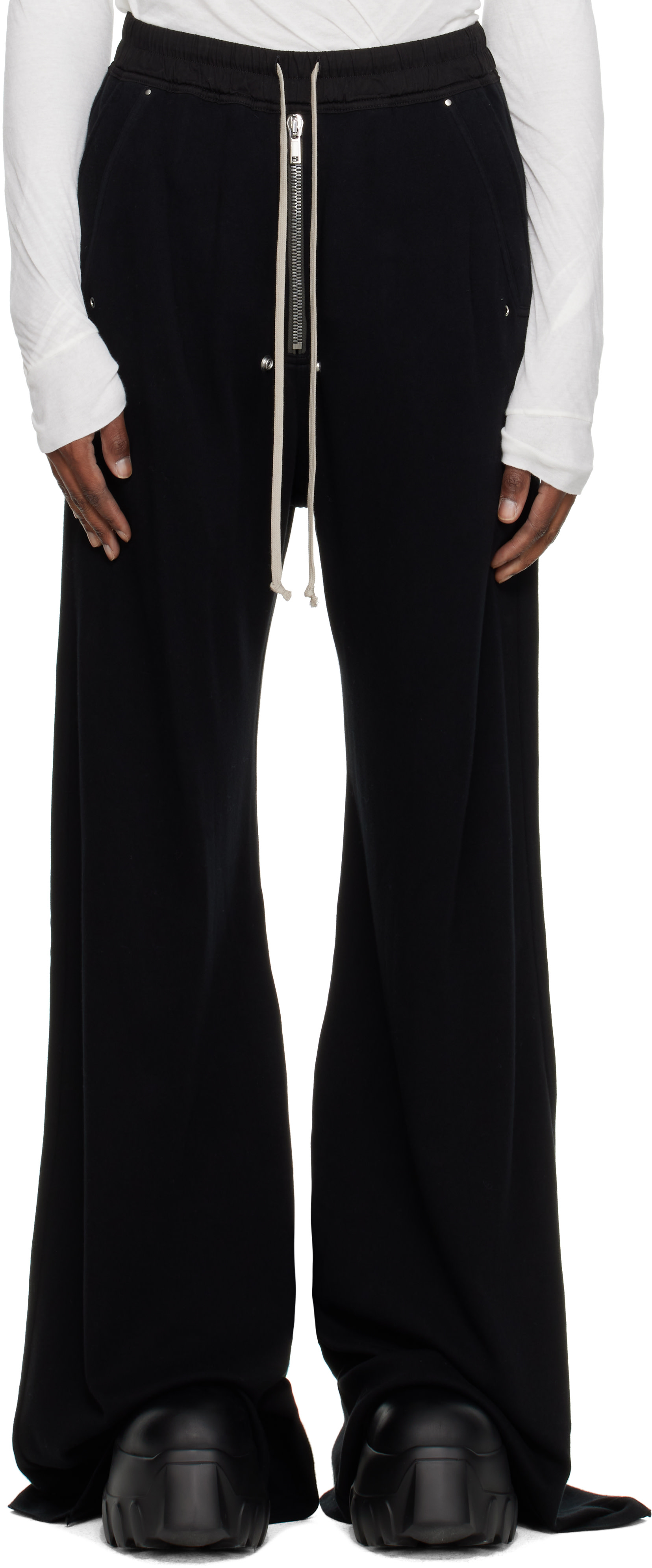 Rick Owens 20AW Bela Trousers ベラトラウザーズ Rick Owens: ブラック Tower Wide Bela トラウザーズ | SSENSE 日本