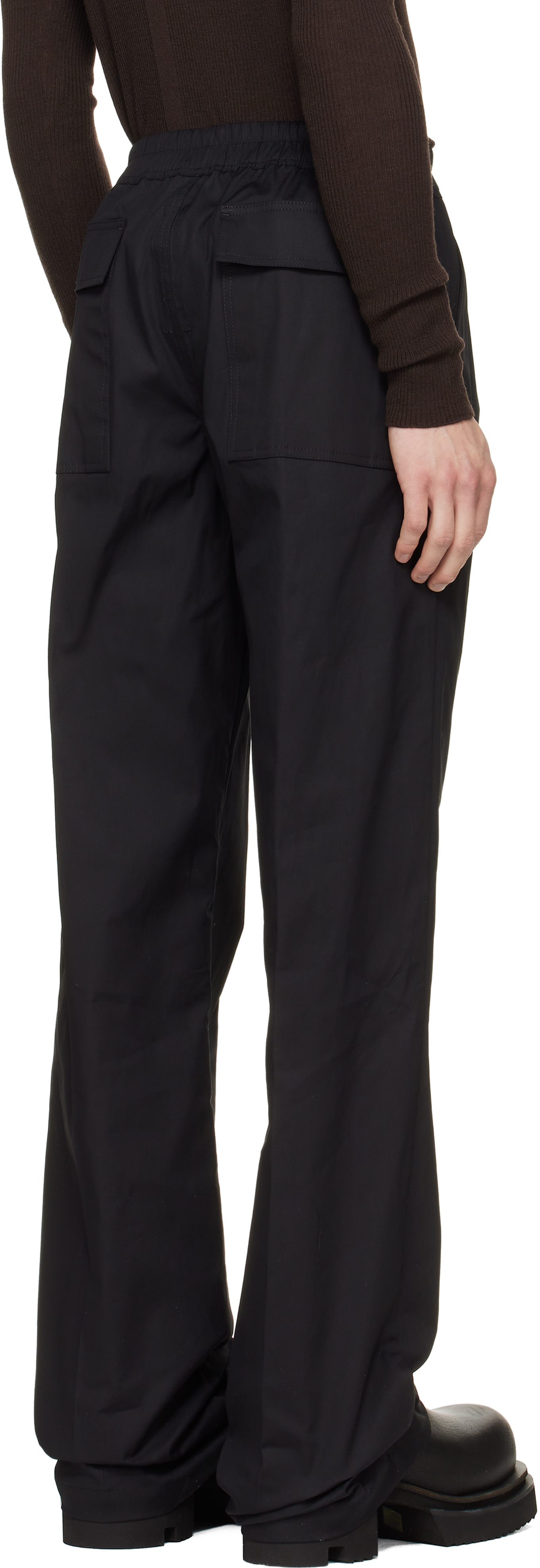 Rick Owens: Black Tower Dietrich Drawstring Trousers | SSENSE