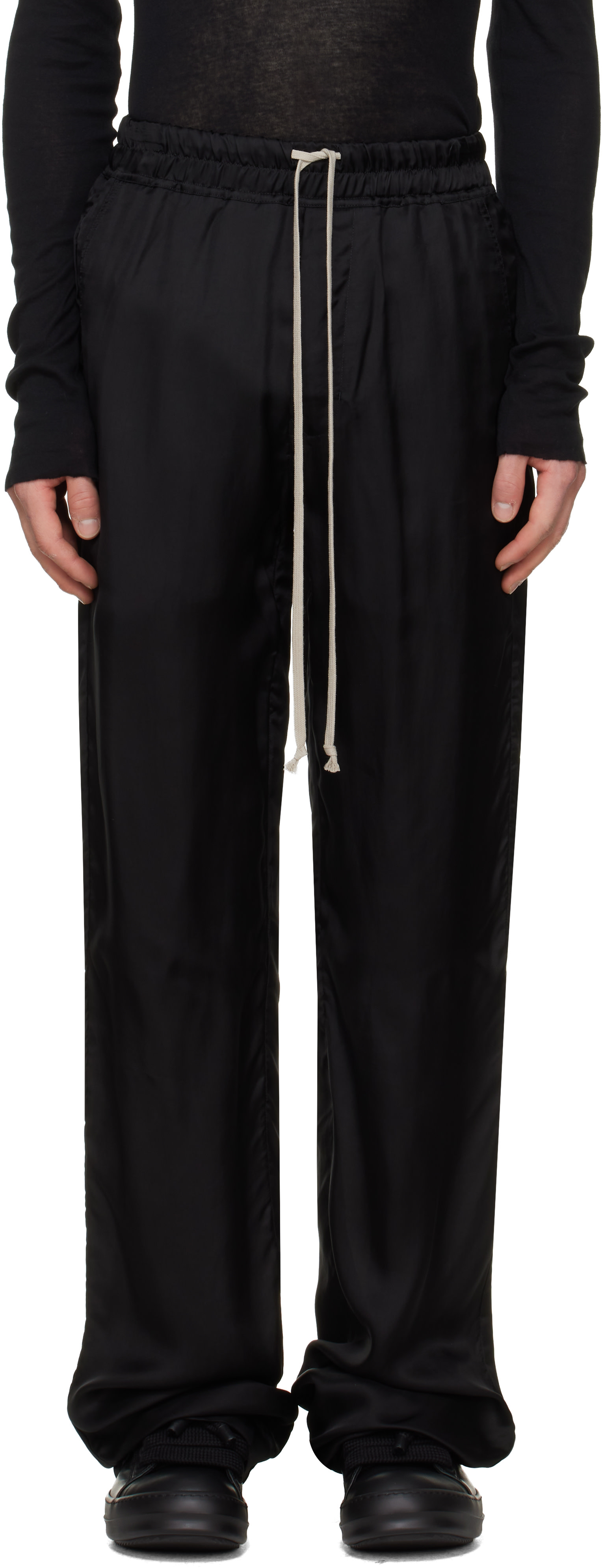 Rick Owens ドローストリングパンツ BLACK 46 (尊師) Rick Owens: ブラック Tower Dietrich ドローストリング パンツ