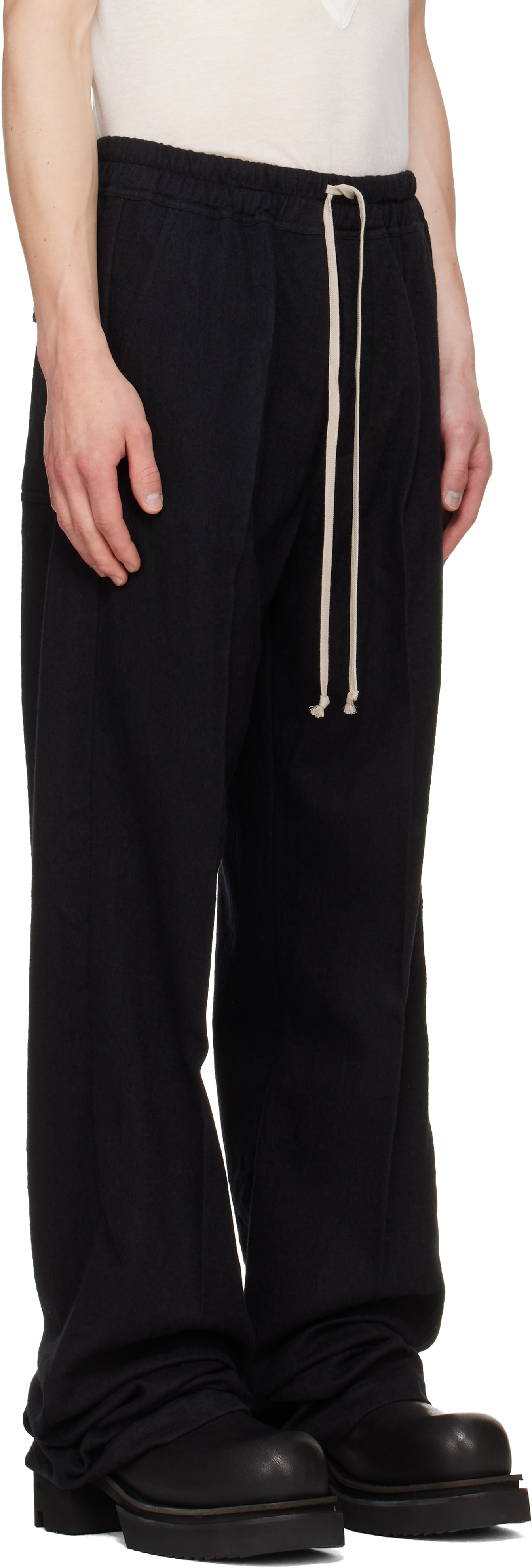 Rick Owens: ブラック Tower Dietrich ドローストリング パンツ