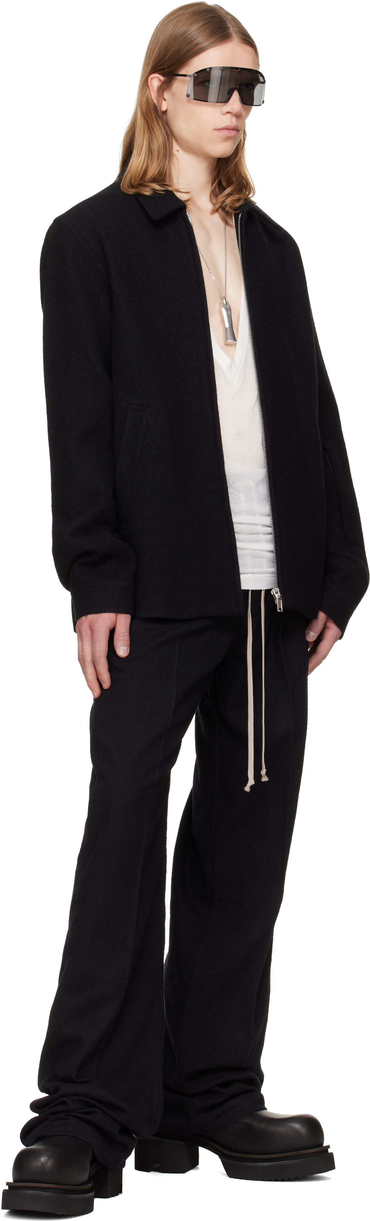 Rick Owens: ブラック Tower Dietrich ドローストリング パンツ