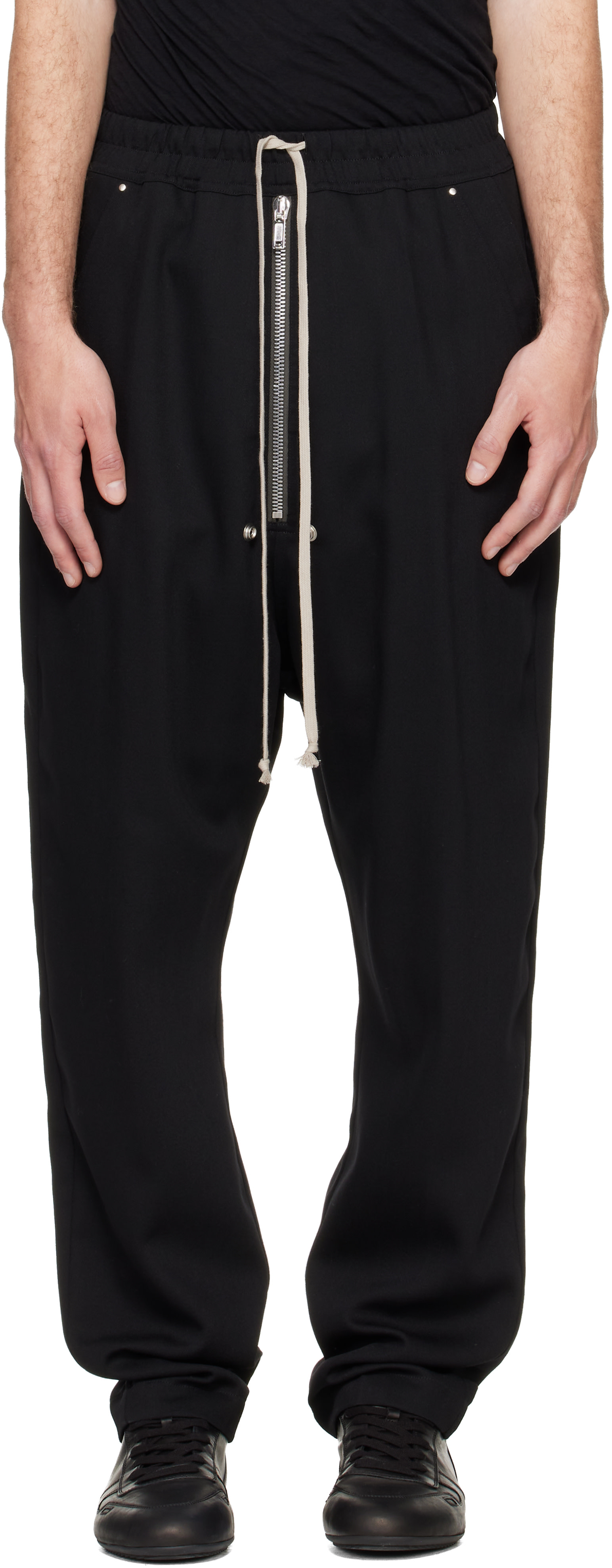 【Rick Owens】24FW BELA PANTS RU02D6361 44 Rick Owens: Black Tower Bela Trousers | SSENSE Canada