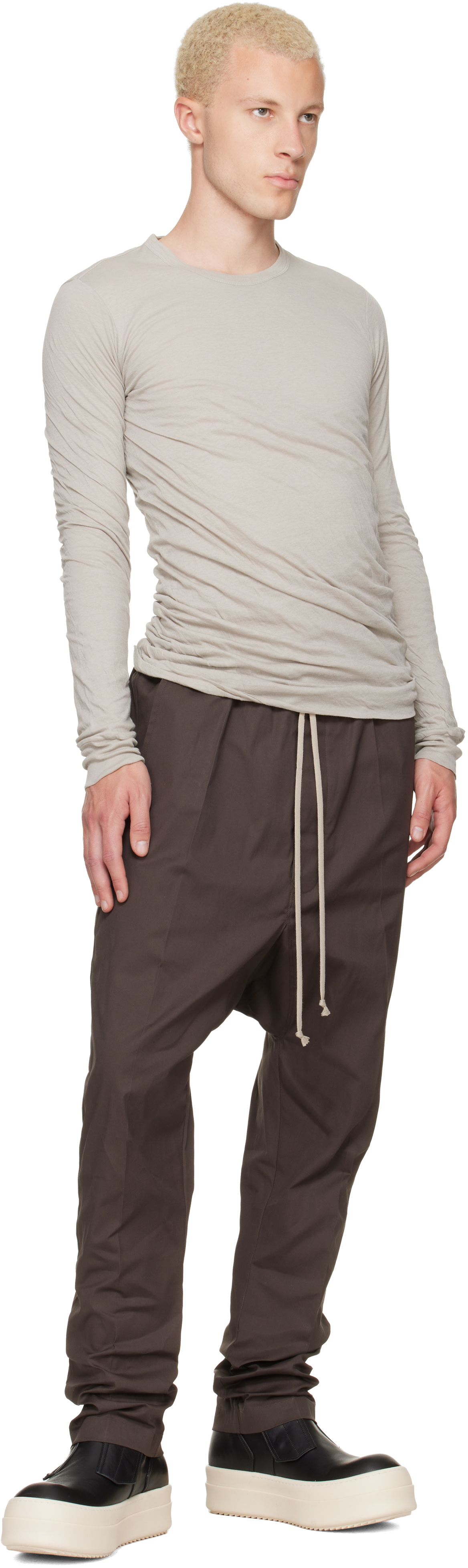 Rick Owens - グレー Tower Drawstring Long トラウザーズ