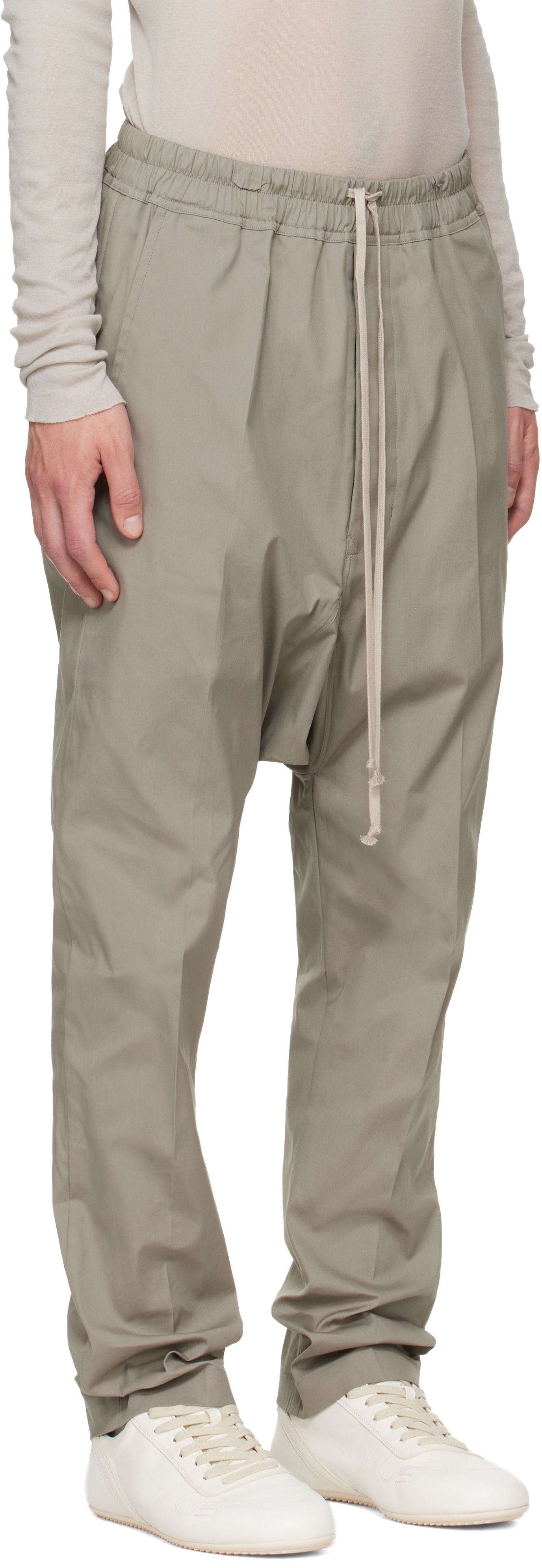 Rick Owens - Gray Tower Drawstring Long Trousers