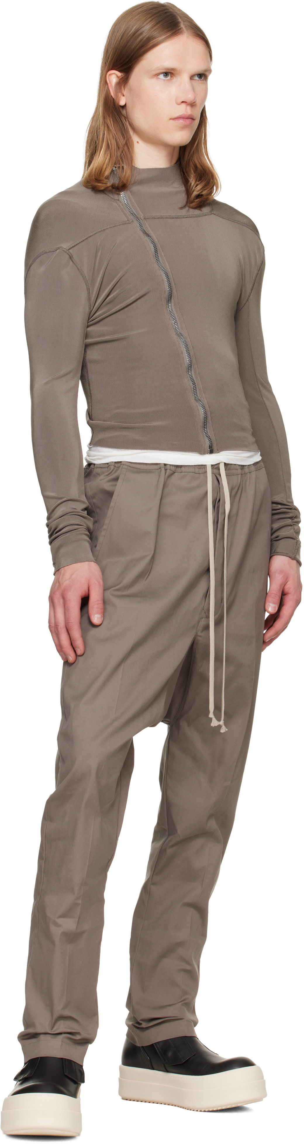Rick Owens - グレー Tower Drawstring Long トラウザーズ