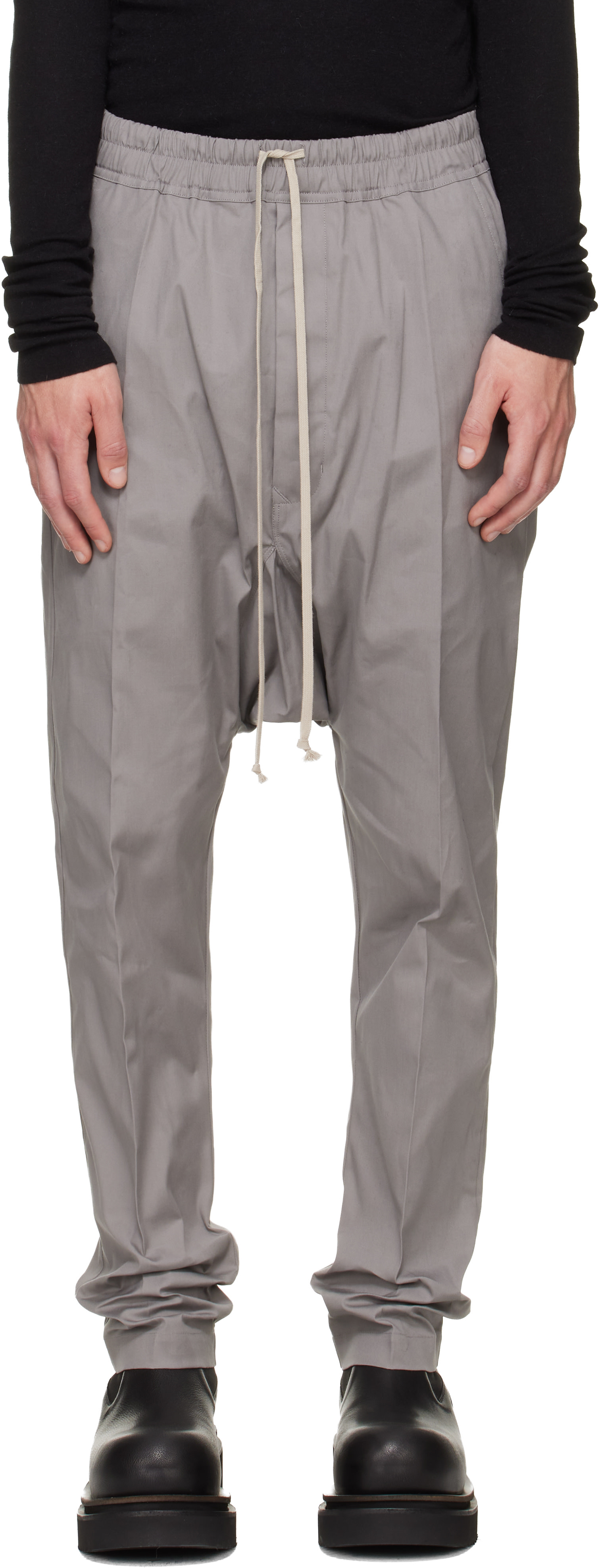 Rick Owens - グレー Tower Drawstring Long トラウザーズ