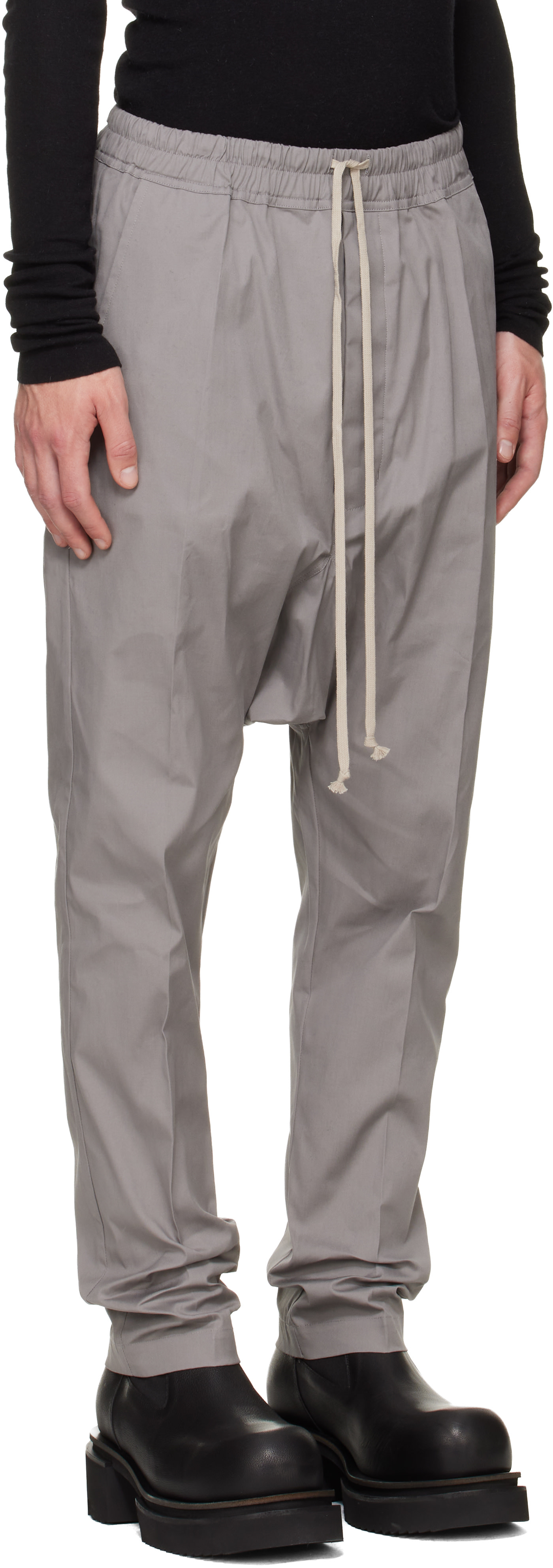 Rick Owens - グレー Tower Drawstring Long トラウザーズ
