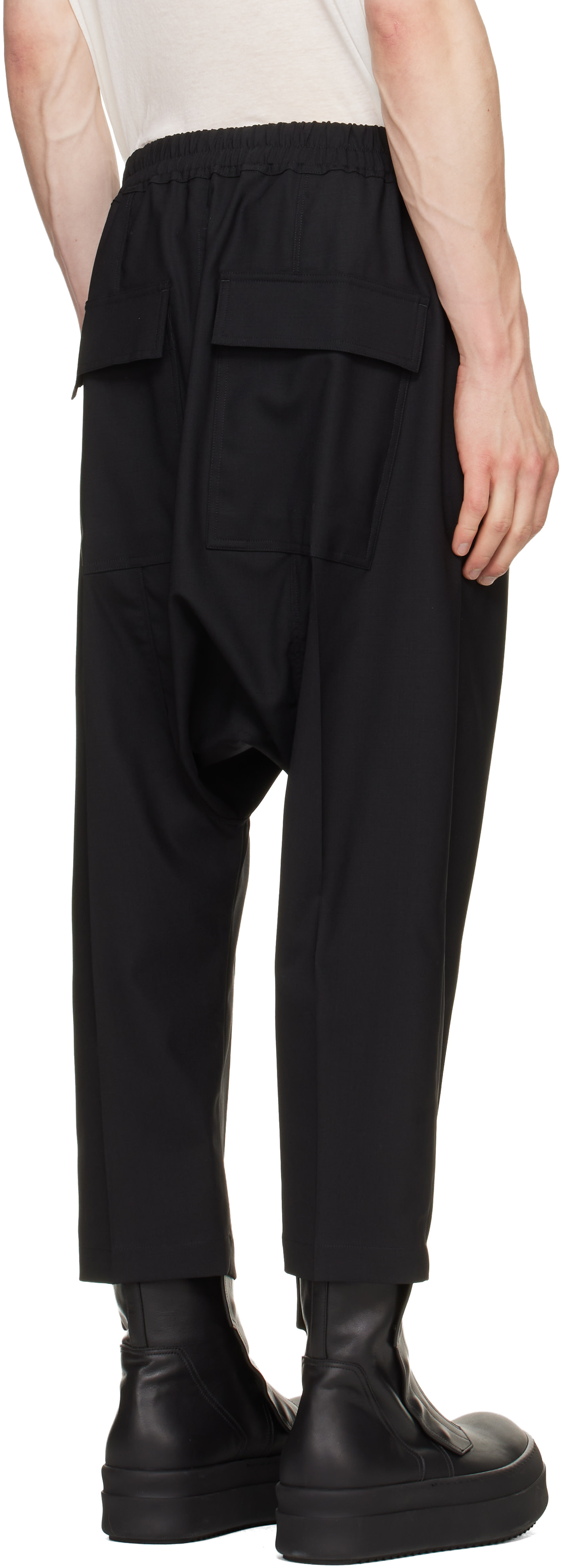 Rick Owens - ブラック Tower Drawstring クロップド トラウザーズ