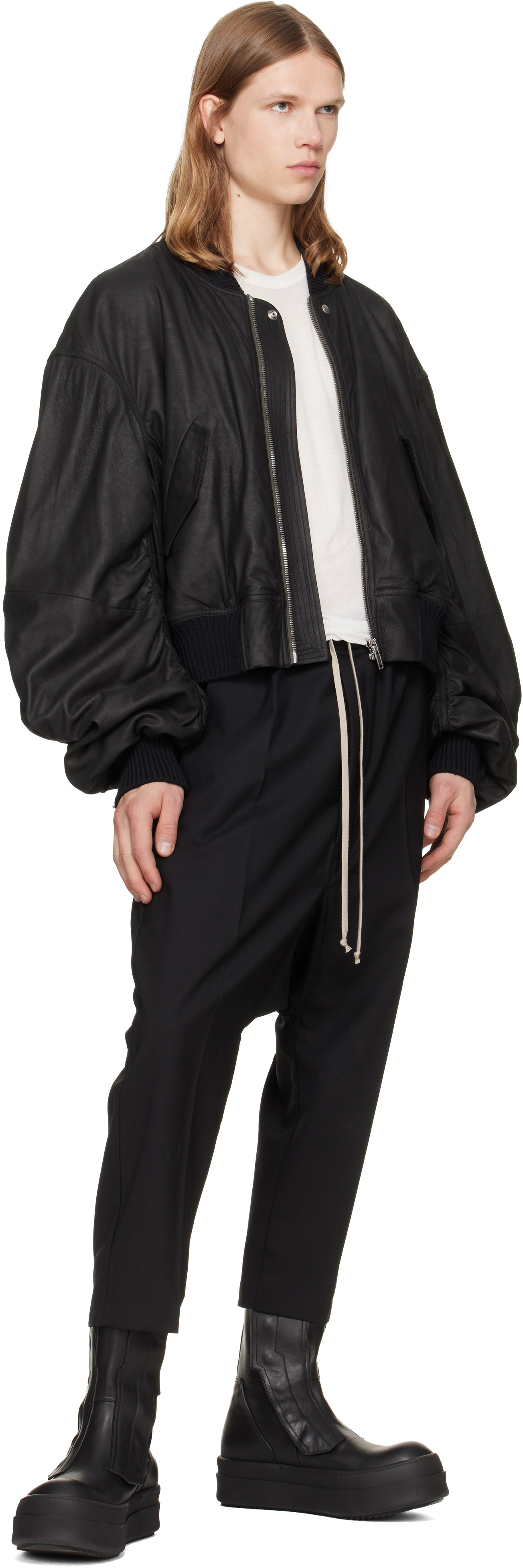 Rick Owens - ブラック Tower Drawstring クロップド トラウザーズ