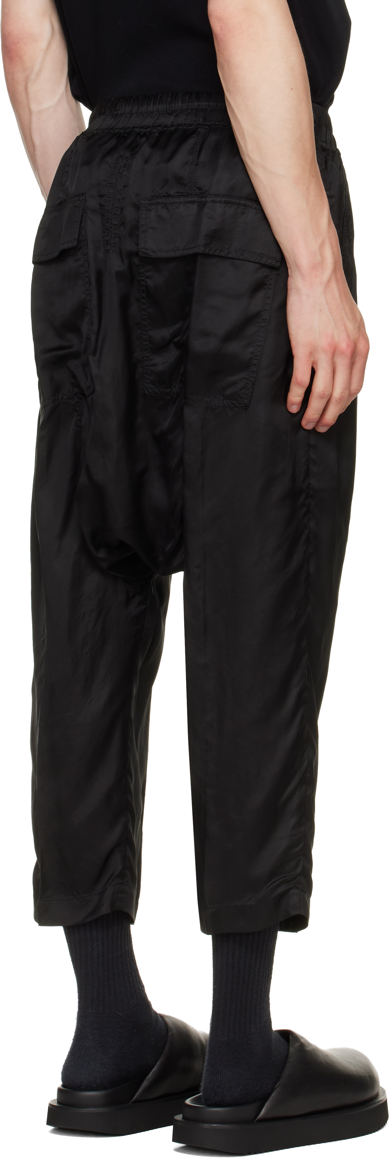 Rick Owens - ブラック Tower Drawstring クロップド トラウザーズ