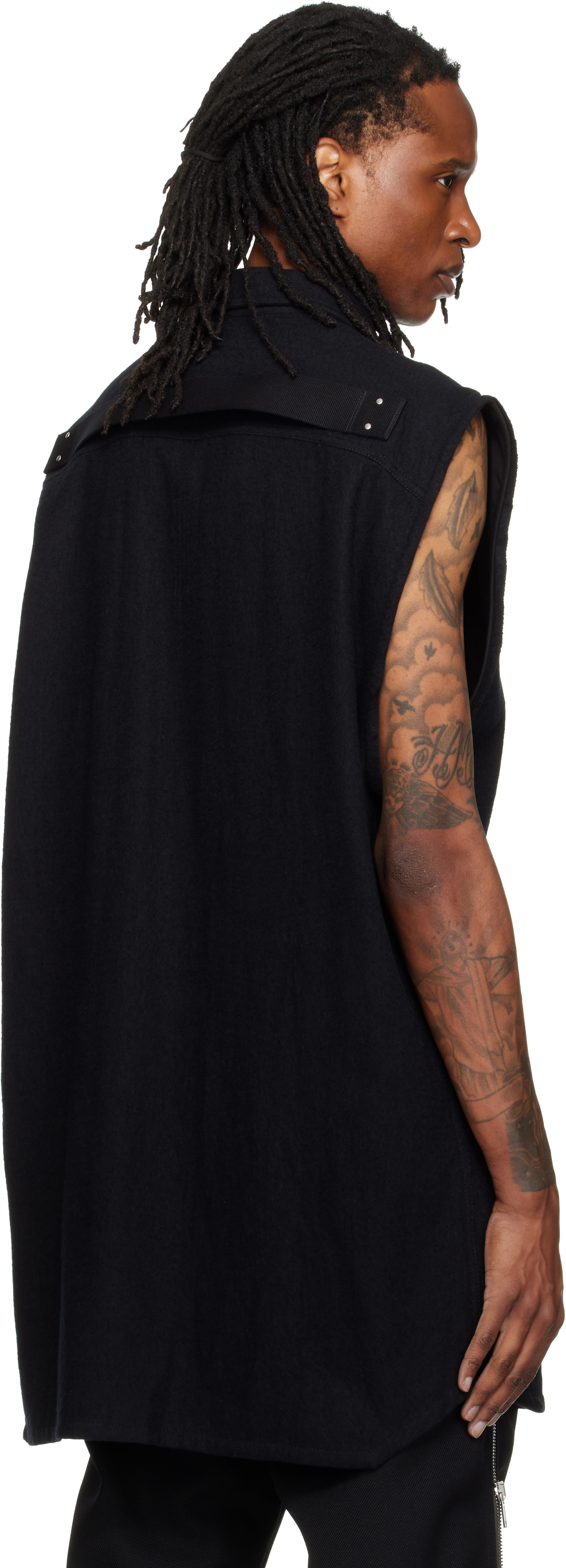 Rick Owens: ブラック Tower Jumbo SL オーバーシャツ | SSENSE 日本