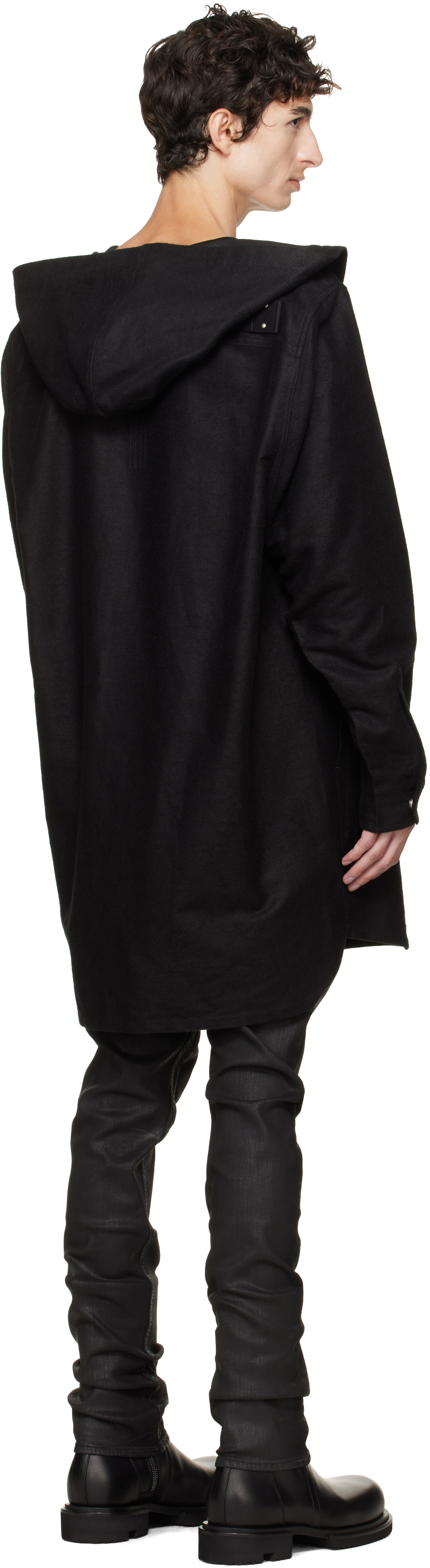 Rick Owens - ブラック Tower フード付き オーバーシャツ