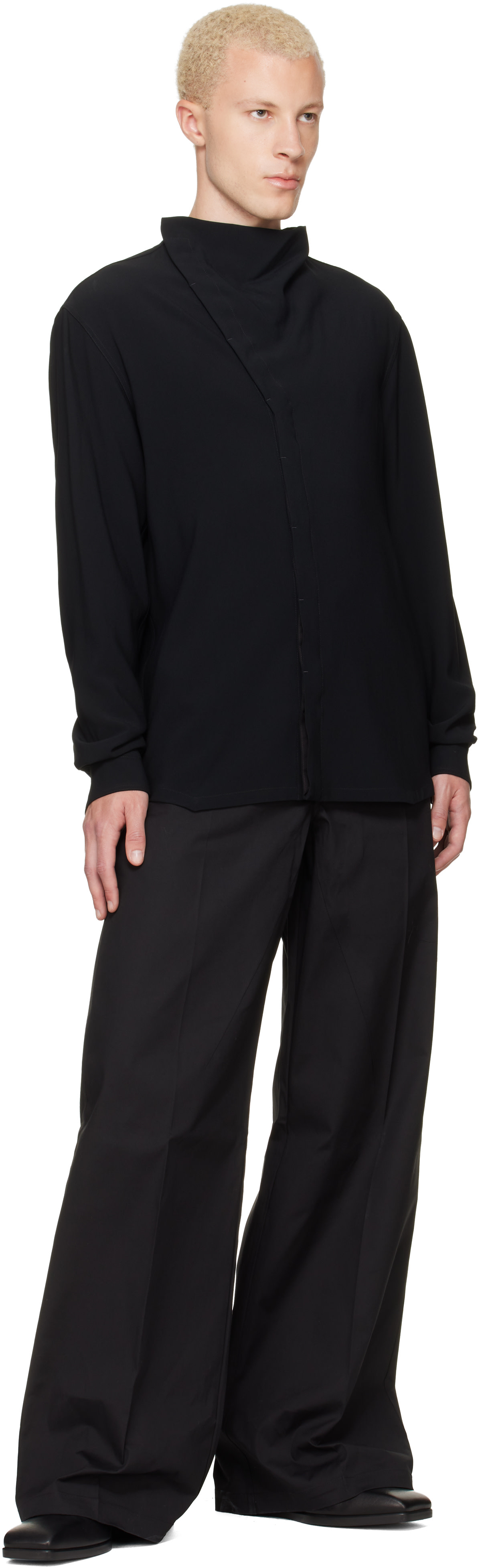 Rick Owens: Black Tower Island Shirt | SSENSE