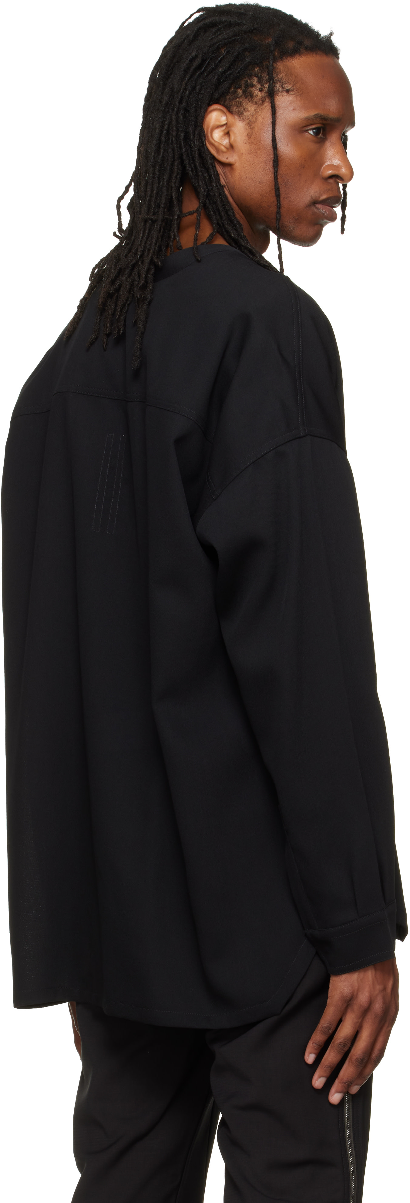 Rick Owens Larryシャツ　サイズ48 Rick Owens: Black Tower Lido Larry Shirt | SSENSE