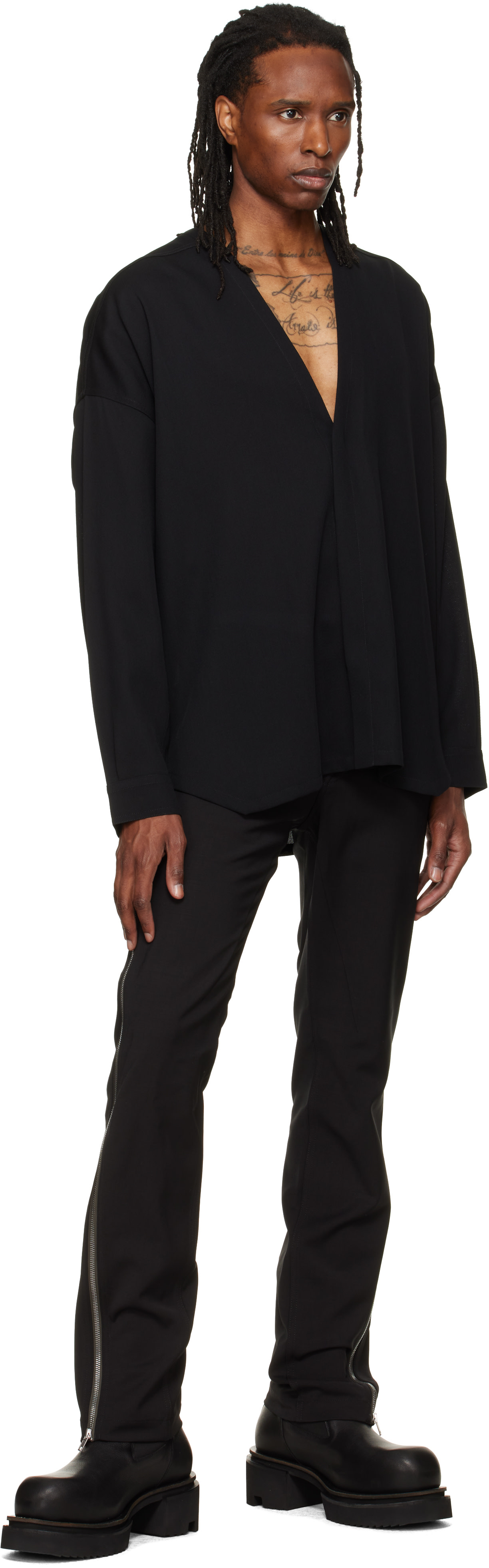 Rick Owens: Black Tower Lido Larry Shirt | SSENSE