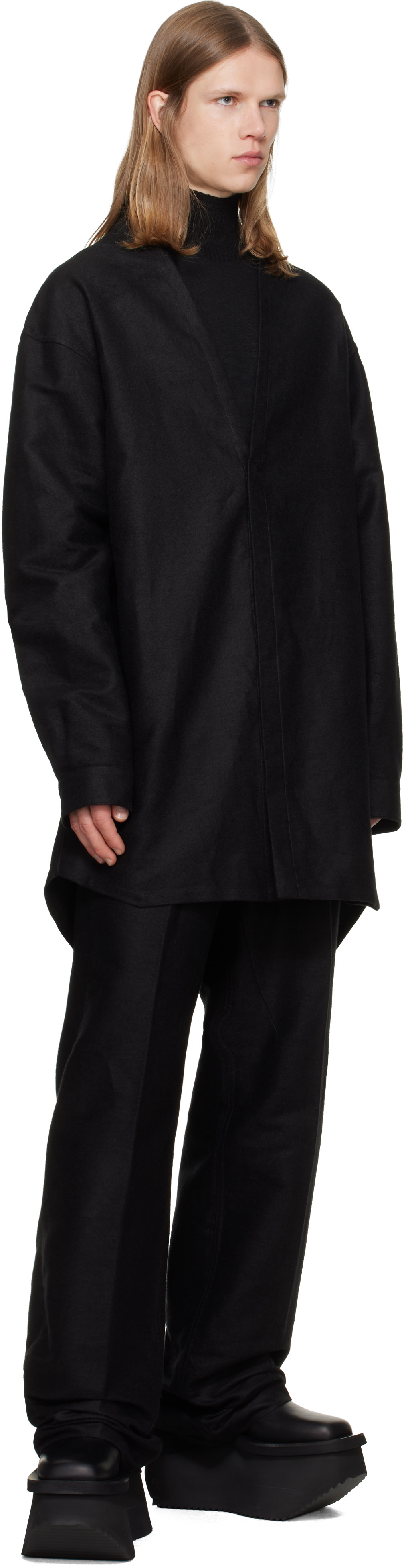 Rick Owens: Black Concordians Shirt | SSENSE