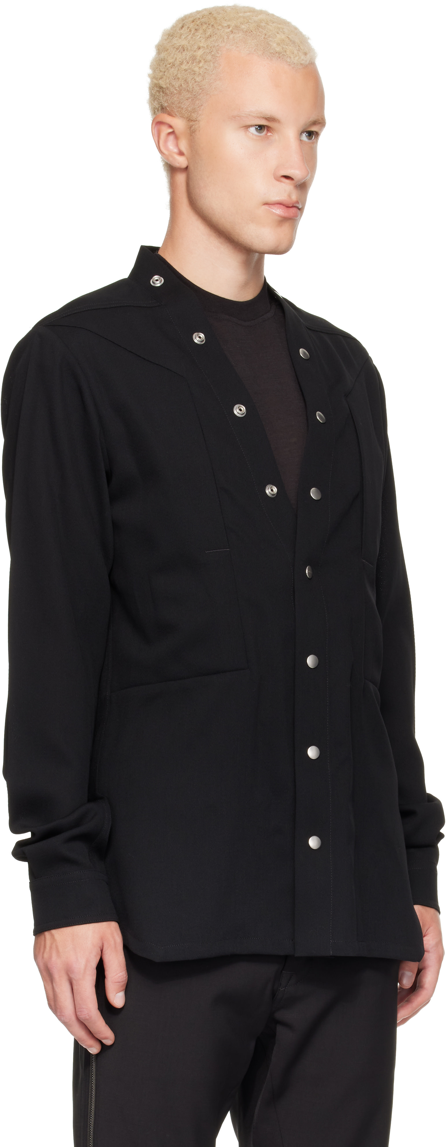 トップス Rick Owens FOGPOCKET LARRY SHIRT Rick Owens: ブラック Tower Larry Fogpocket シャツ | SSENSE 日本