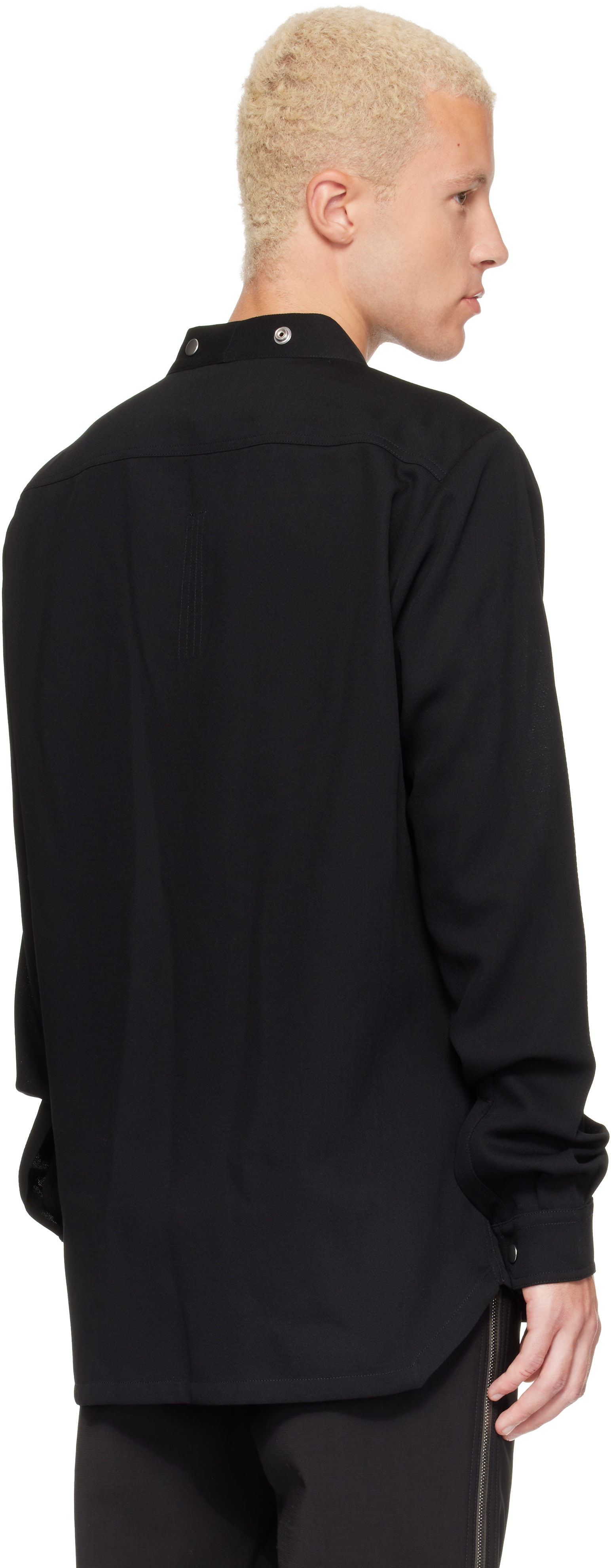 Rick Owens: Black Tower Larry Fogpocket Shirt | SSENSE