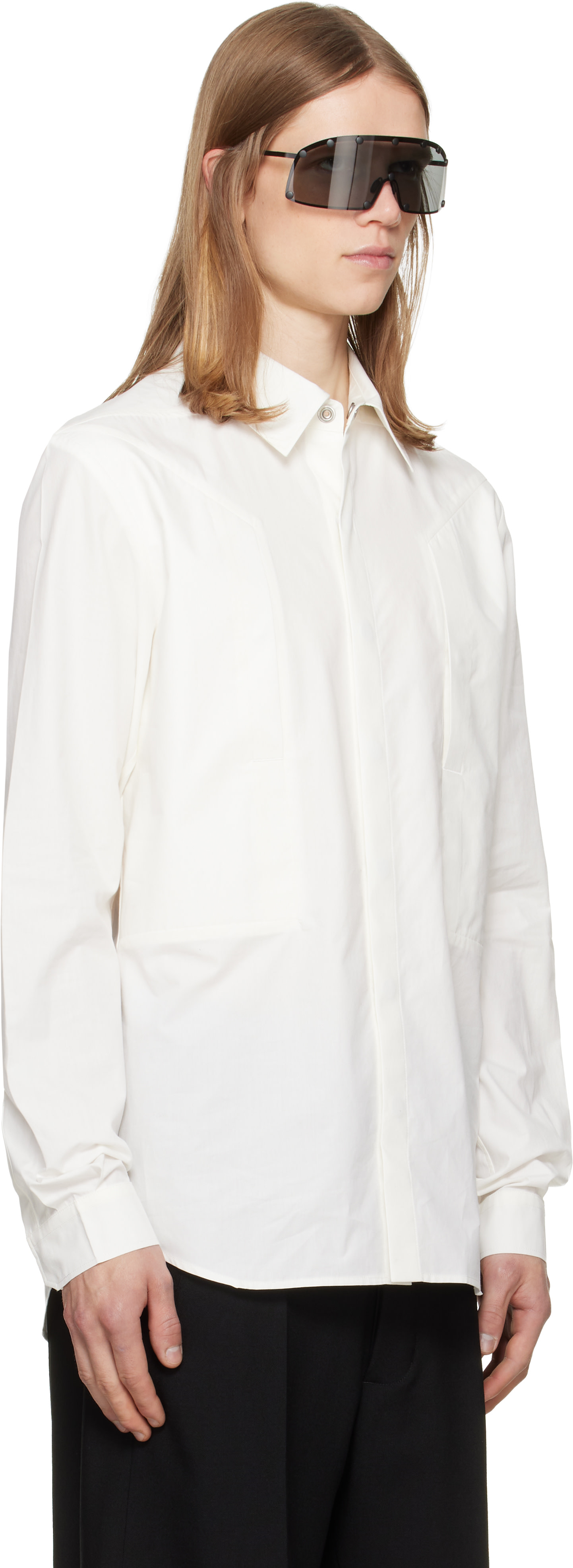 Rick Owens: Off-White Tower Fogpocket Overshirt | SSENSE