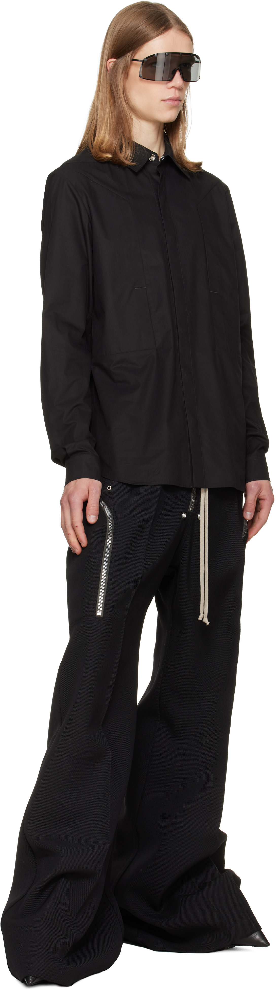 Rick Owens: ブラック Tower Fogpocket オーバーシャツ | SSENSE 日本