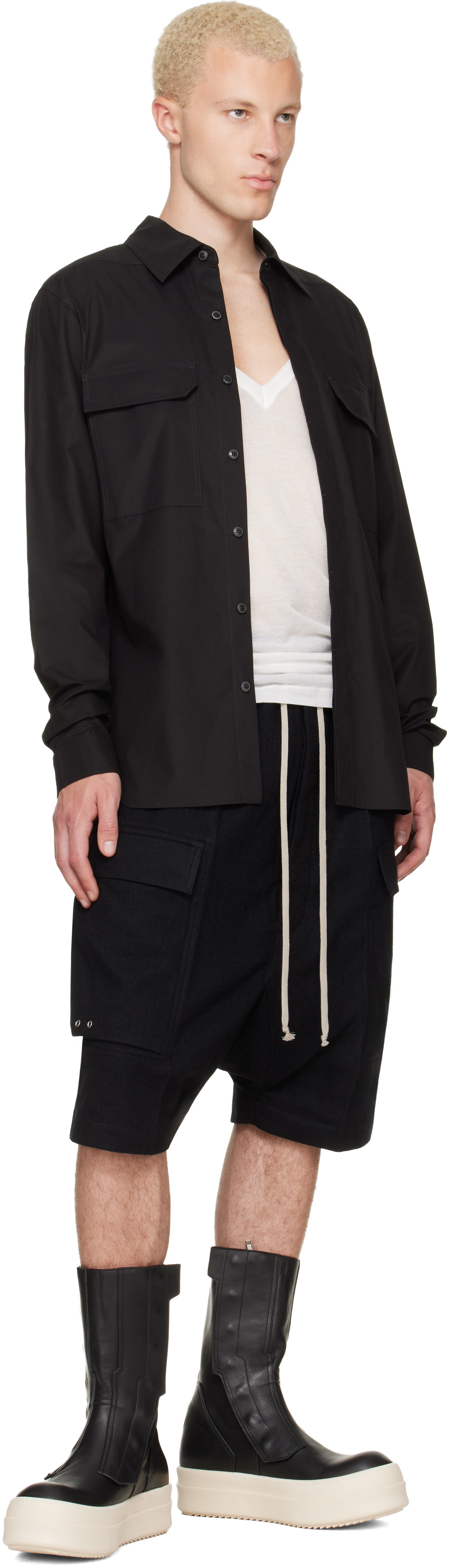 Rick Owens - 블랙 타워 워크 셔츠