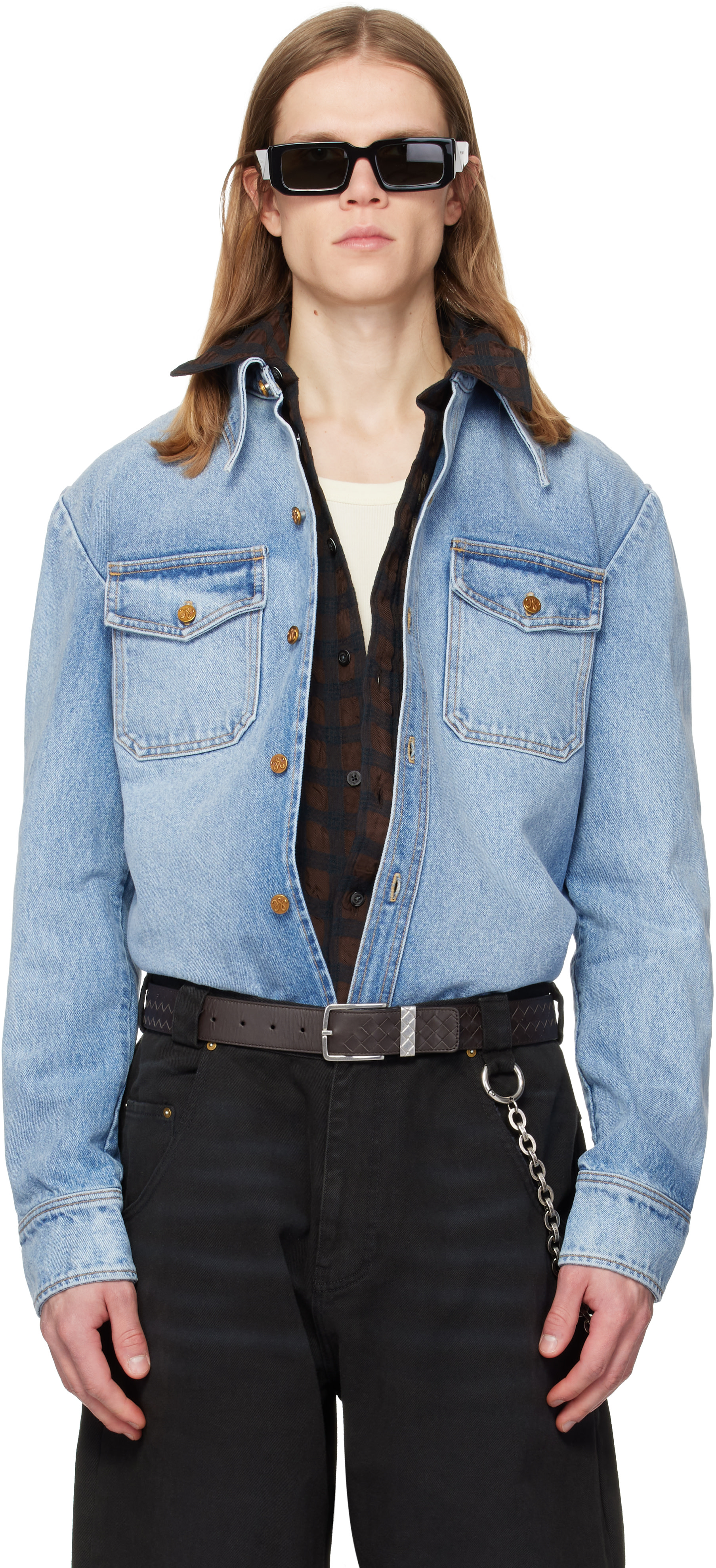 WILLY CHAVARRIA - Blue Chente Denim Overshirt