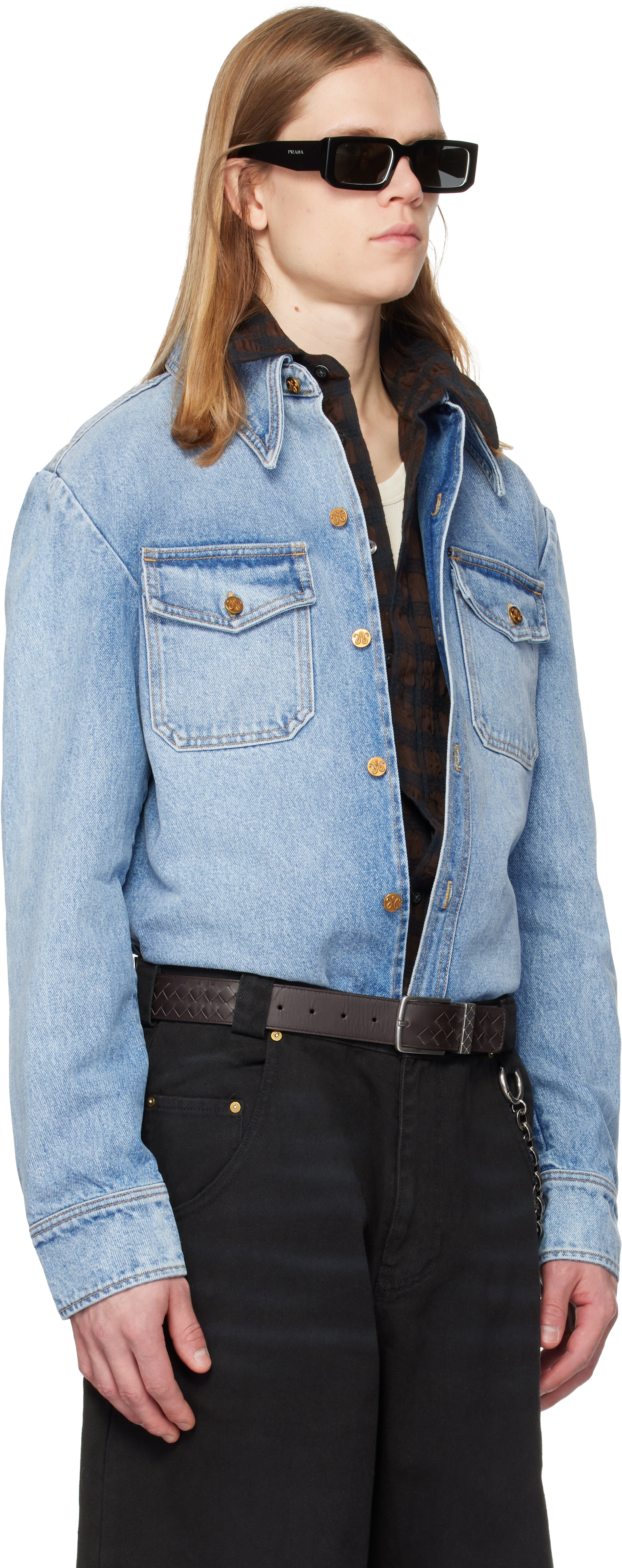 WILLY CHAVARRIA - Blue Chente Denim Overshirt