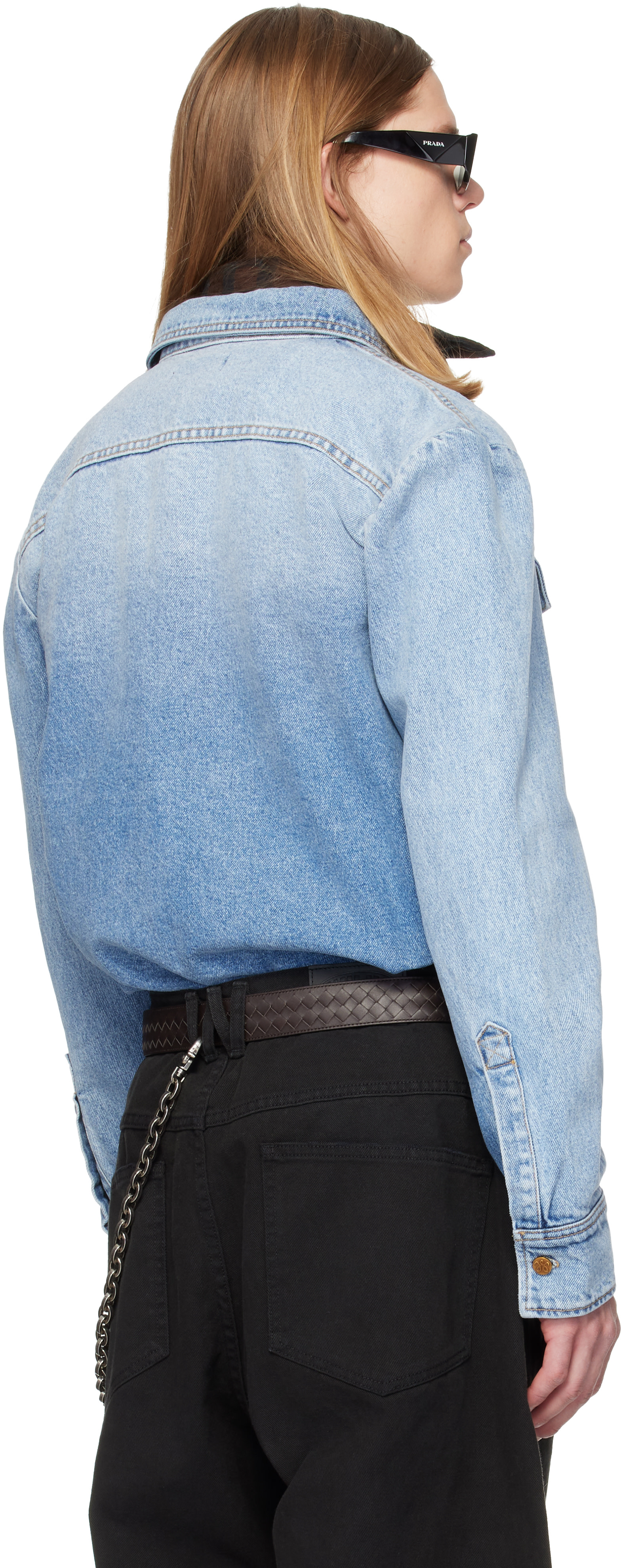 WILLY CHAVARRIA - Blue Chente Denim Overshirt