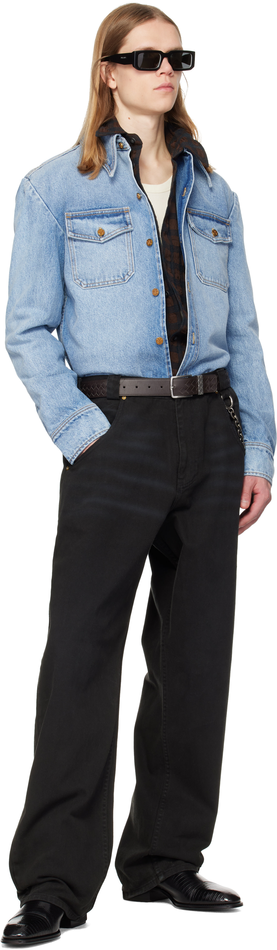 WILLY CHAVARRIA - Blue Chente Denim Overshirt