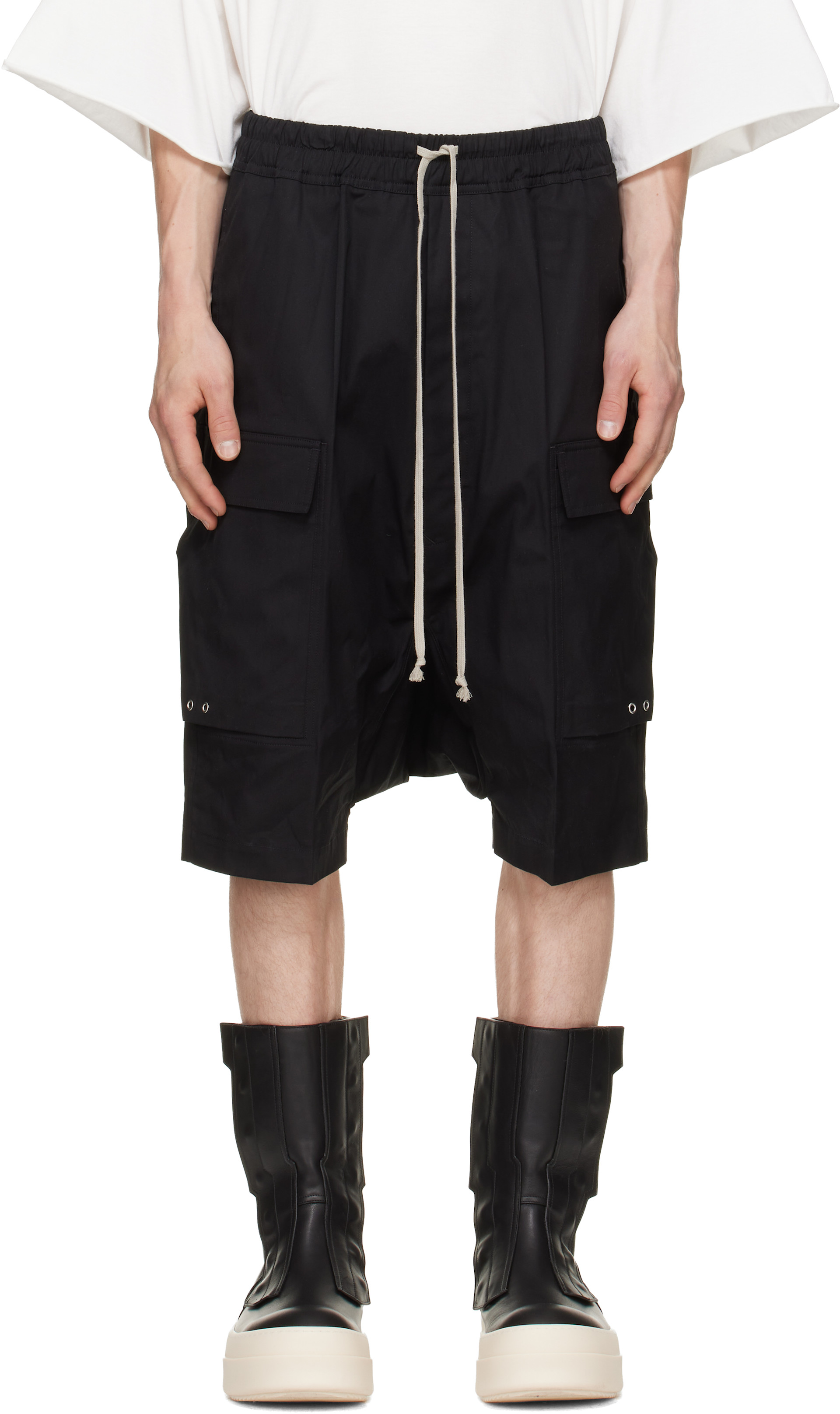 Rick Owens - ブラック Tower Pods カーゴショートパンツ